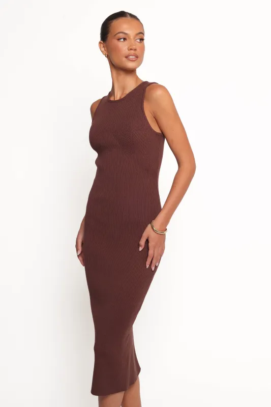 Hollis Midi Dress - Chocolate sold by Petal & Pup
