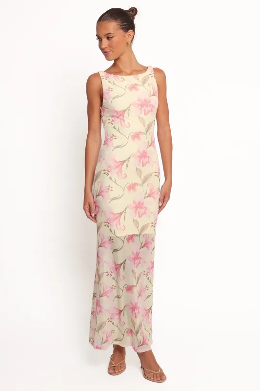 Brissa Maxi Dress - Yellow Floral sold by Petal & Pup