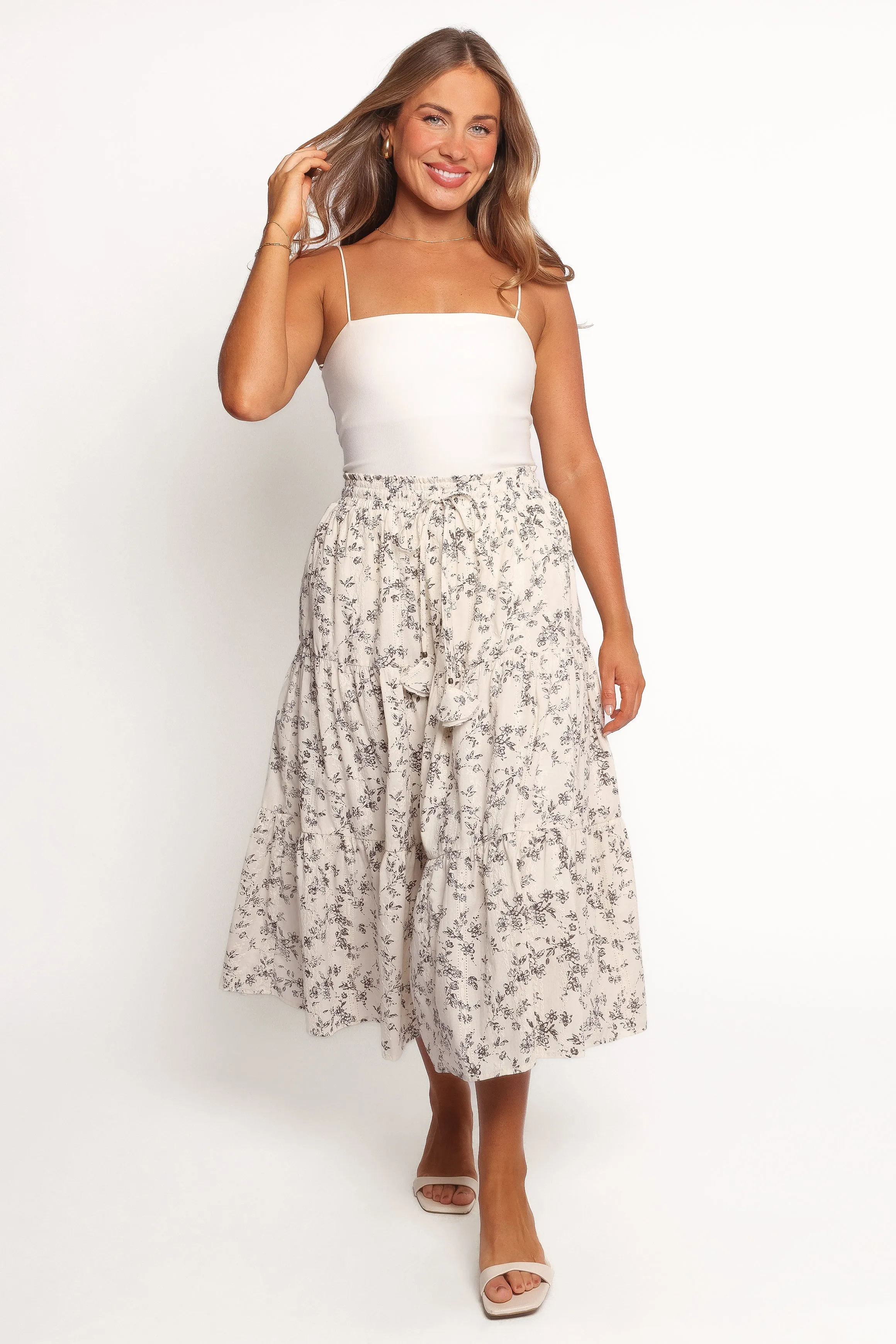Lennon Maxi Skirt - Brown Ivory sold by Petal & Pup