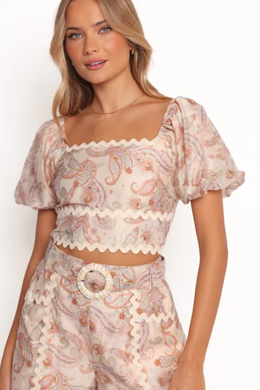 Davina Top - Cream Multi sold by Petal & Pup