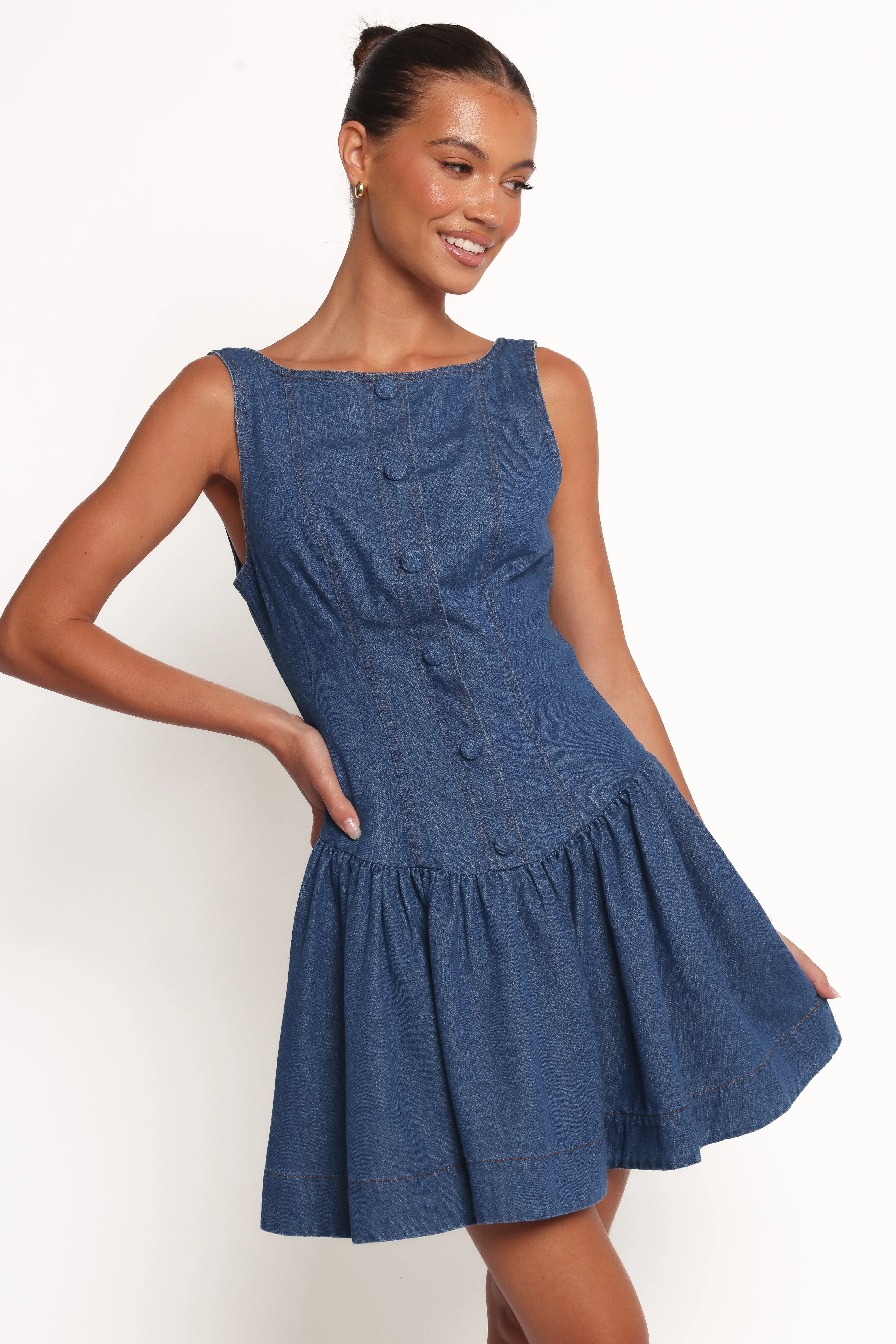 Tiziana Mini Dress - Indigo Denim sold by Petal & Pup