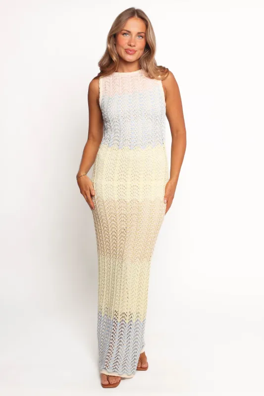 Tanith Maxi Knit Dress - Lime Multi sold by Petal & Pup