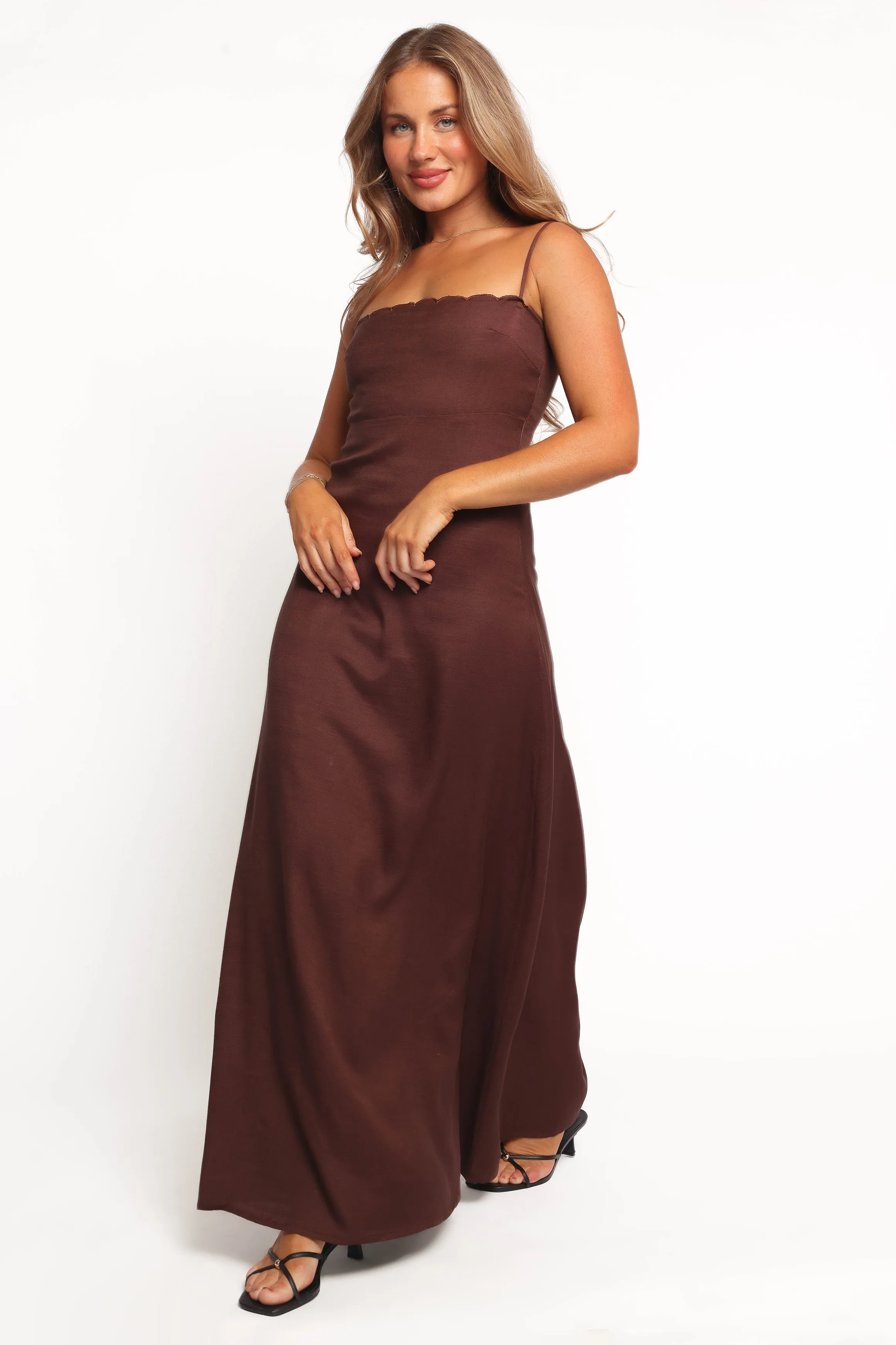Skylar Midi Dress - Brown sold by Petal & Pup