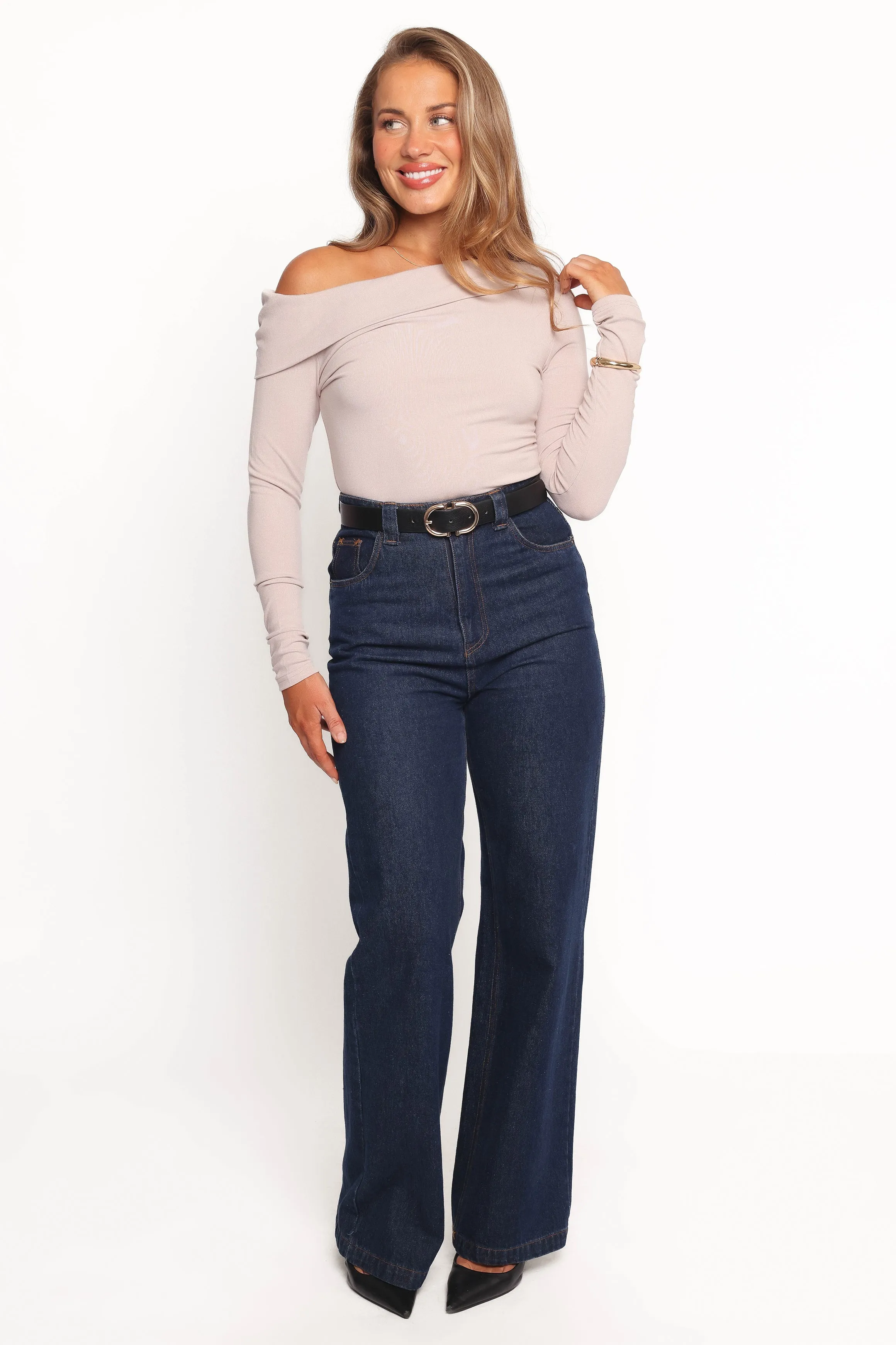 Liah Off Shoulder Knit Top - Grey sold by Petal & Pup product image thumbnail 5