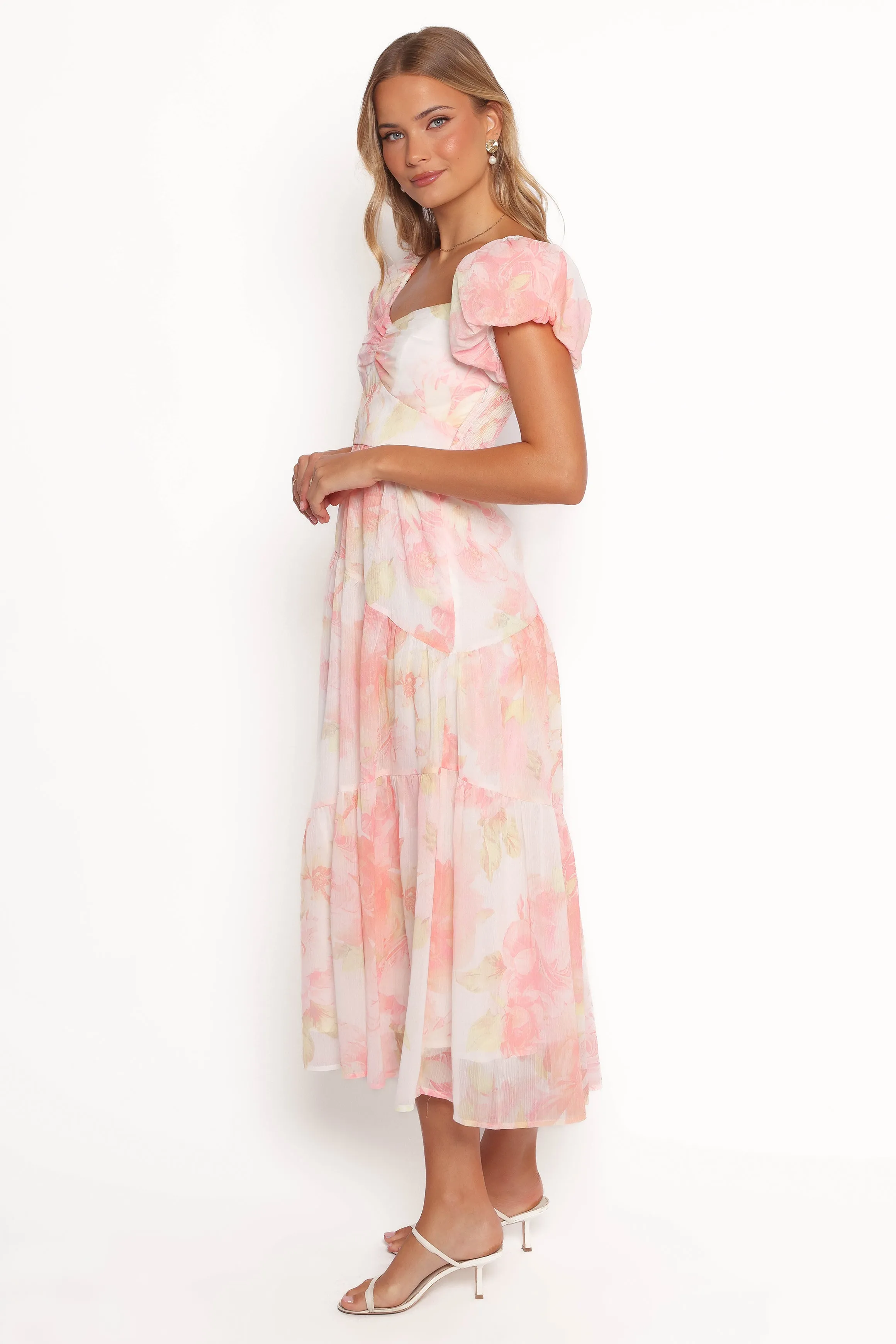 Lumis Midi Dress - Peach Floral sold by Petal & Pup product image thumbnail 4
