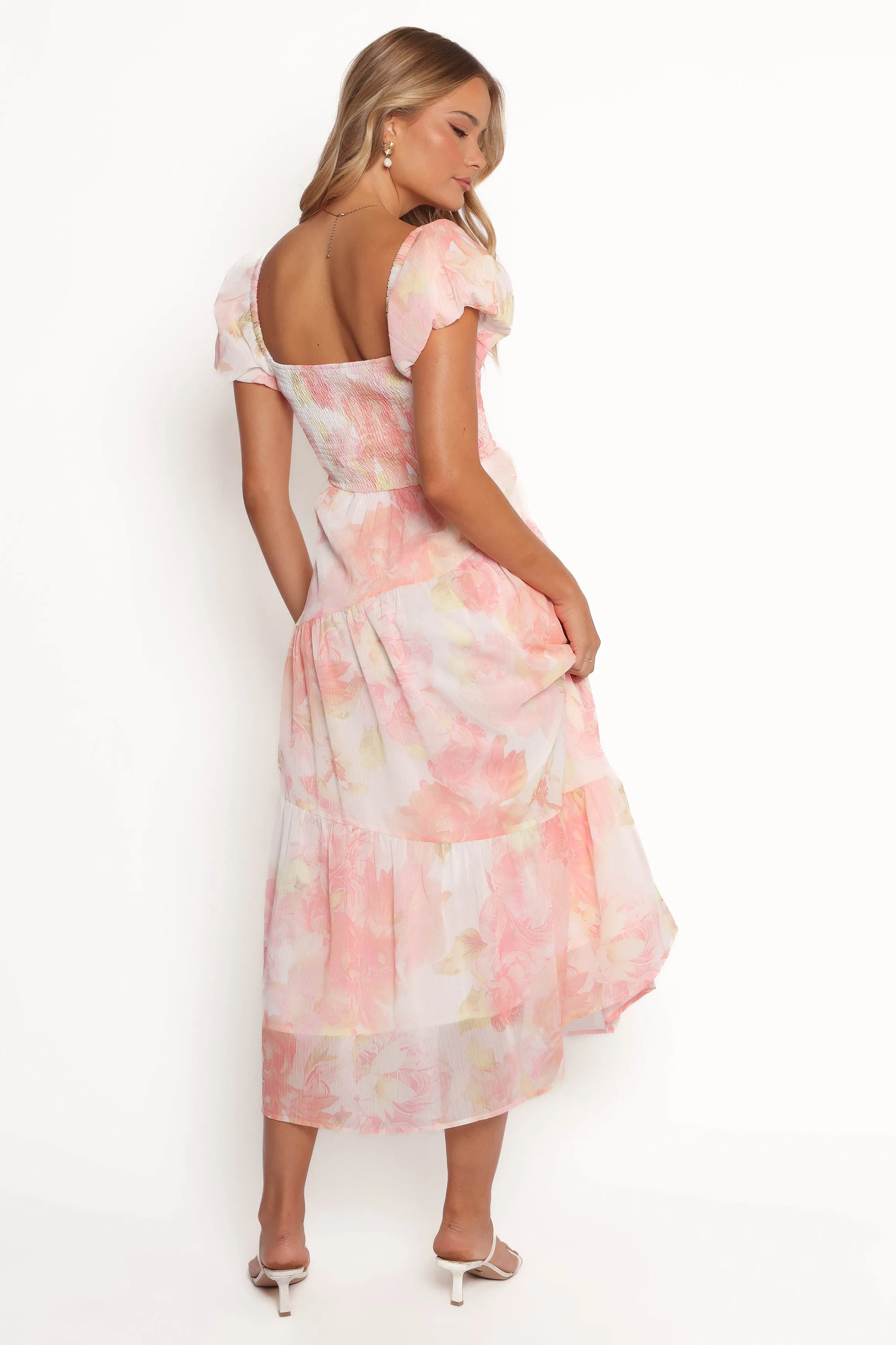 Lumis Midi Dress - Peach Floral sold by Petal & Pup product image thumbnail 3
