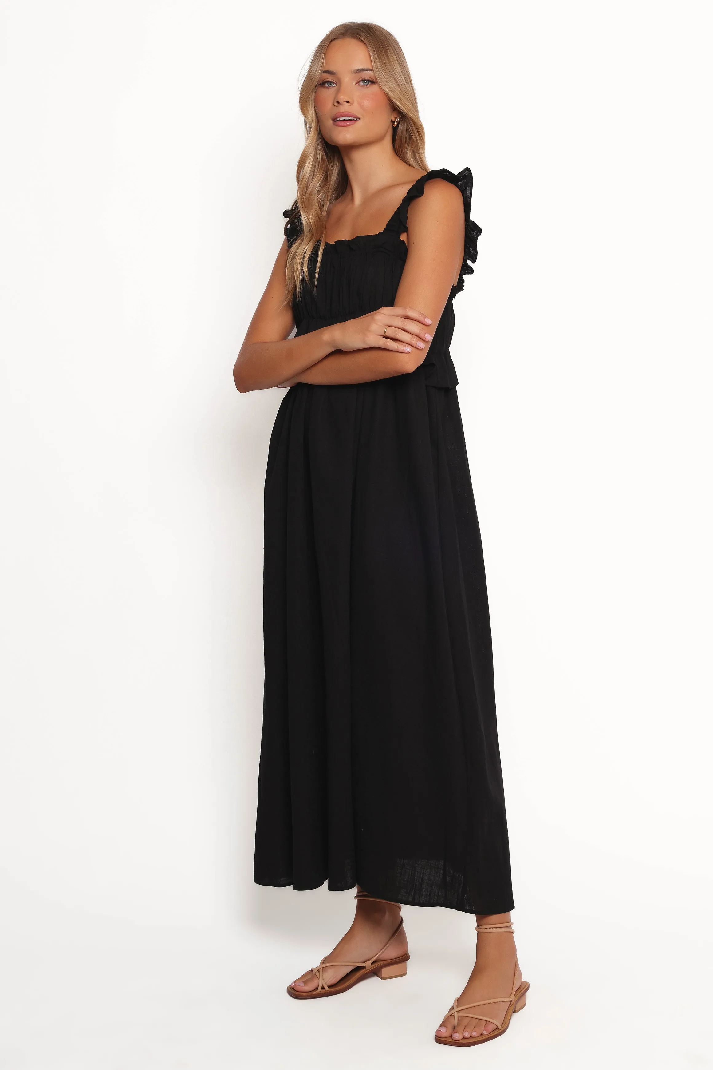 Ross Frill Strap Maxi Dress - Black sold by Petal & Pup product image thumbnail 3