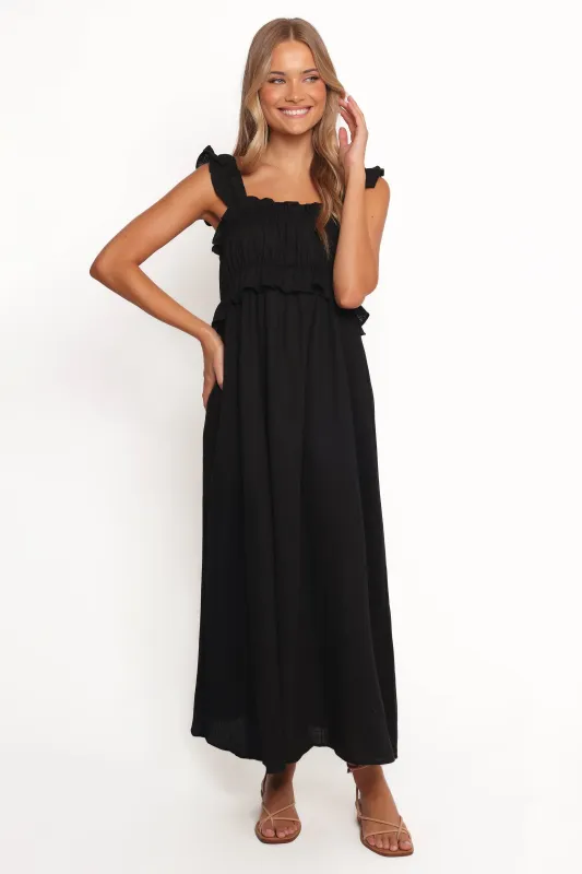 Ross Frill Strap Maxi Dress - Black sold by Petal & Pup