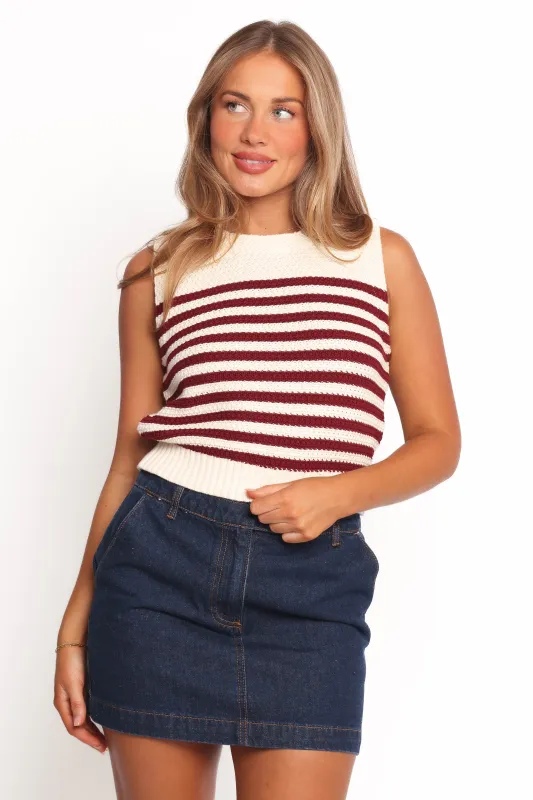 Wensie Knitted Top - Brown Stripe sold by Petal & Pup