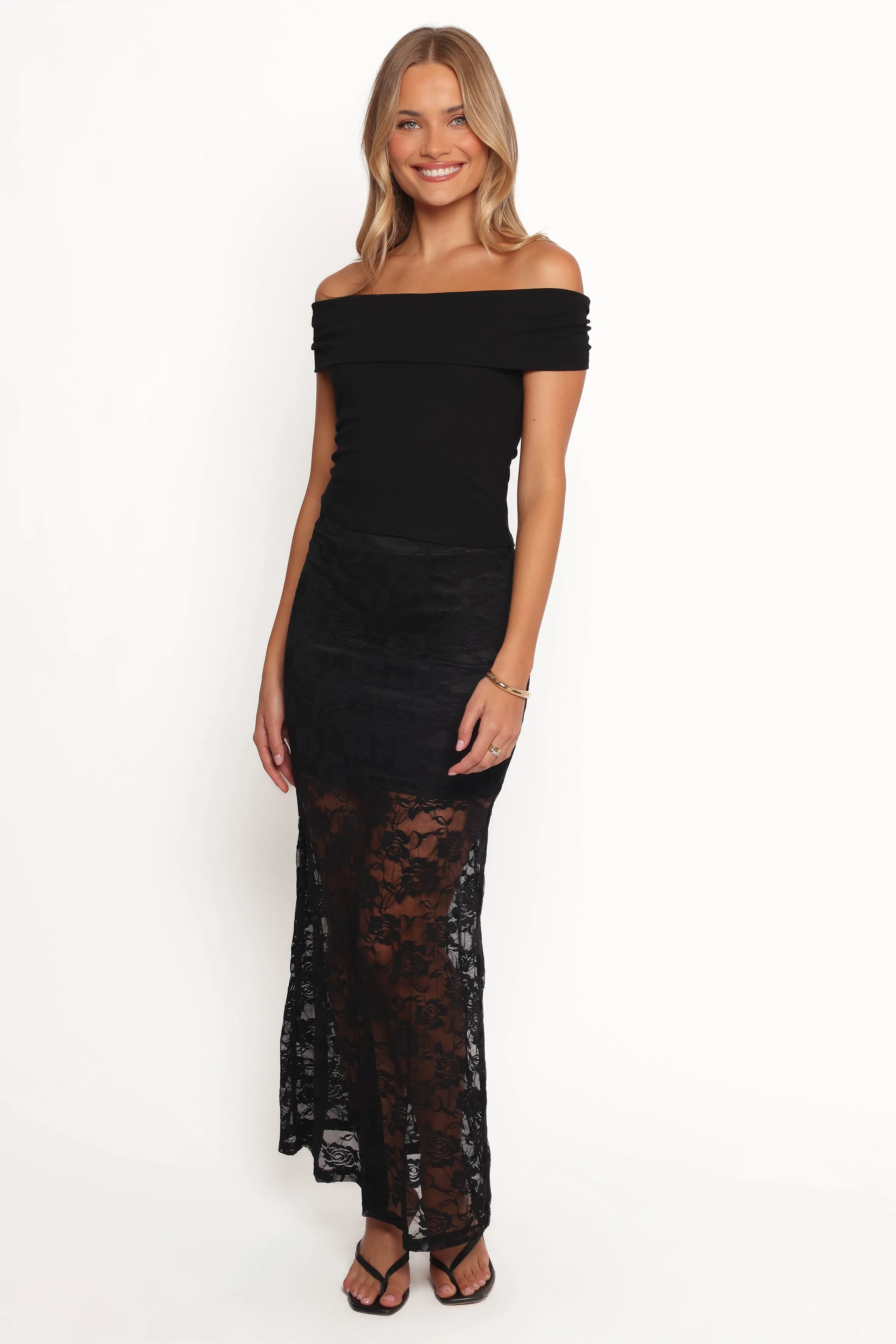 Laken Sheer Lace Maxi Skirt - Black sold by Petal & Pup product image thumbnail 5
