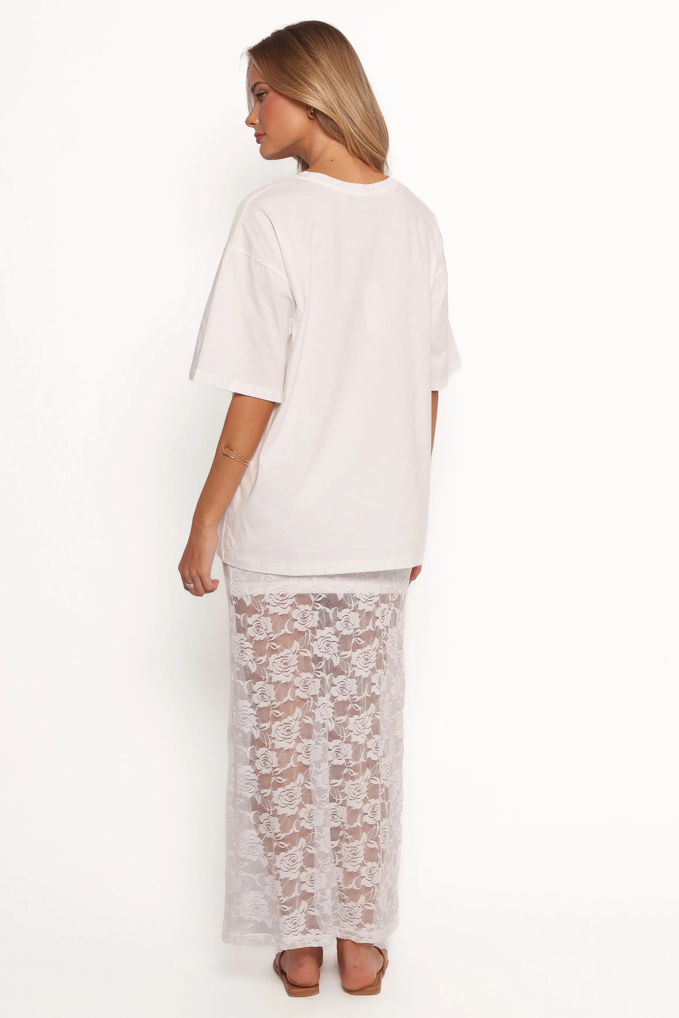 Laken Sheer Lace Maxi Skirt - White sold by Petal & Pup product image thumbnail 4