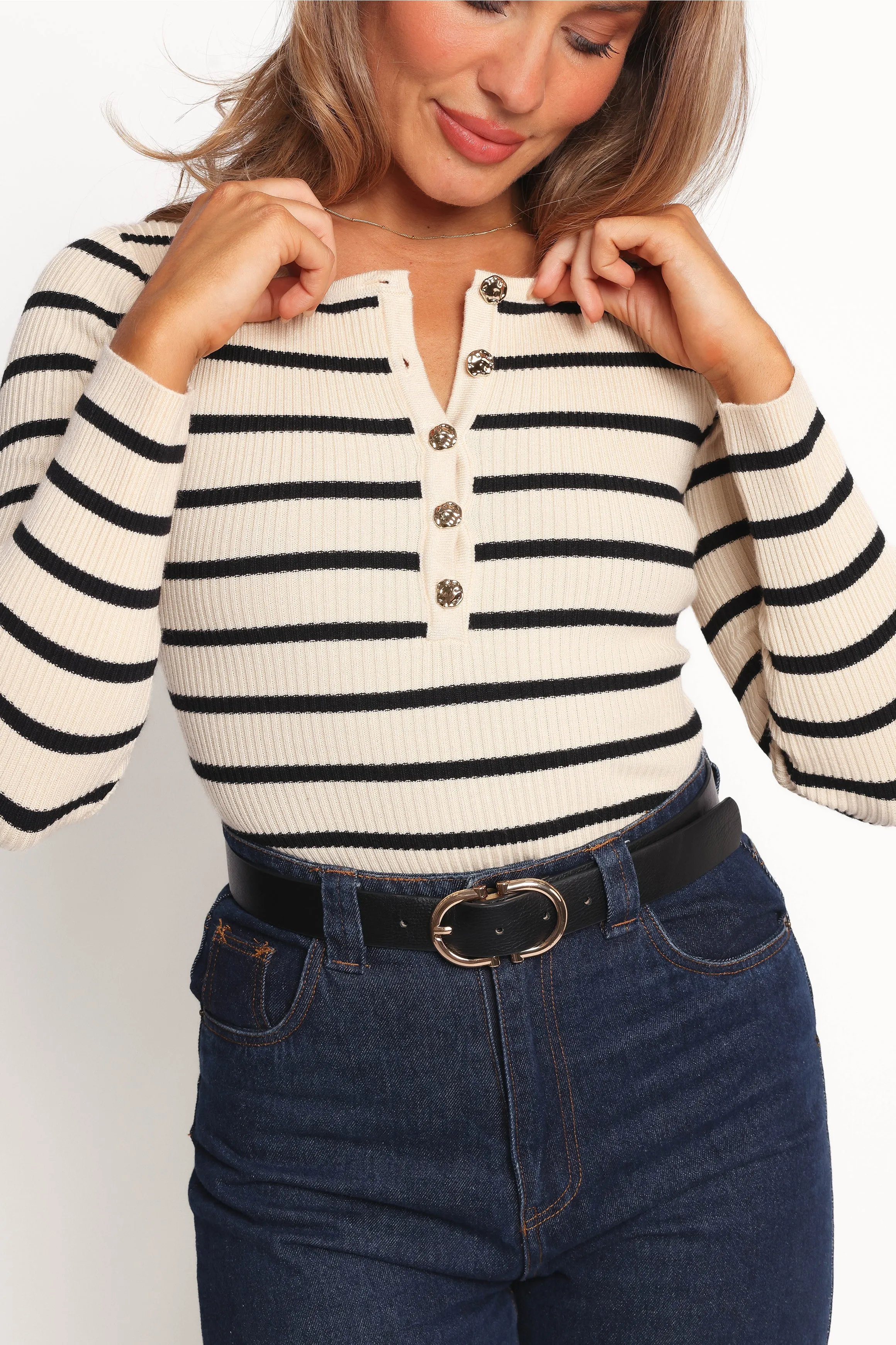 Deni Henley Bodysuit - Stripe sold by Petal & Pup product image thumbnail 2