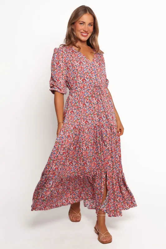 Kelda Dress - Blue Ditsy Floral sold by Petal & Pup