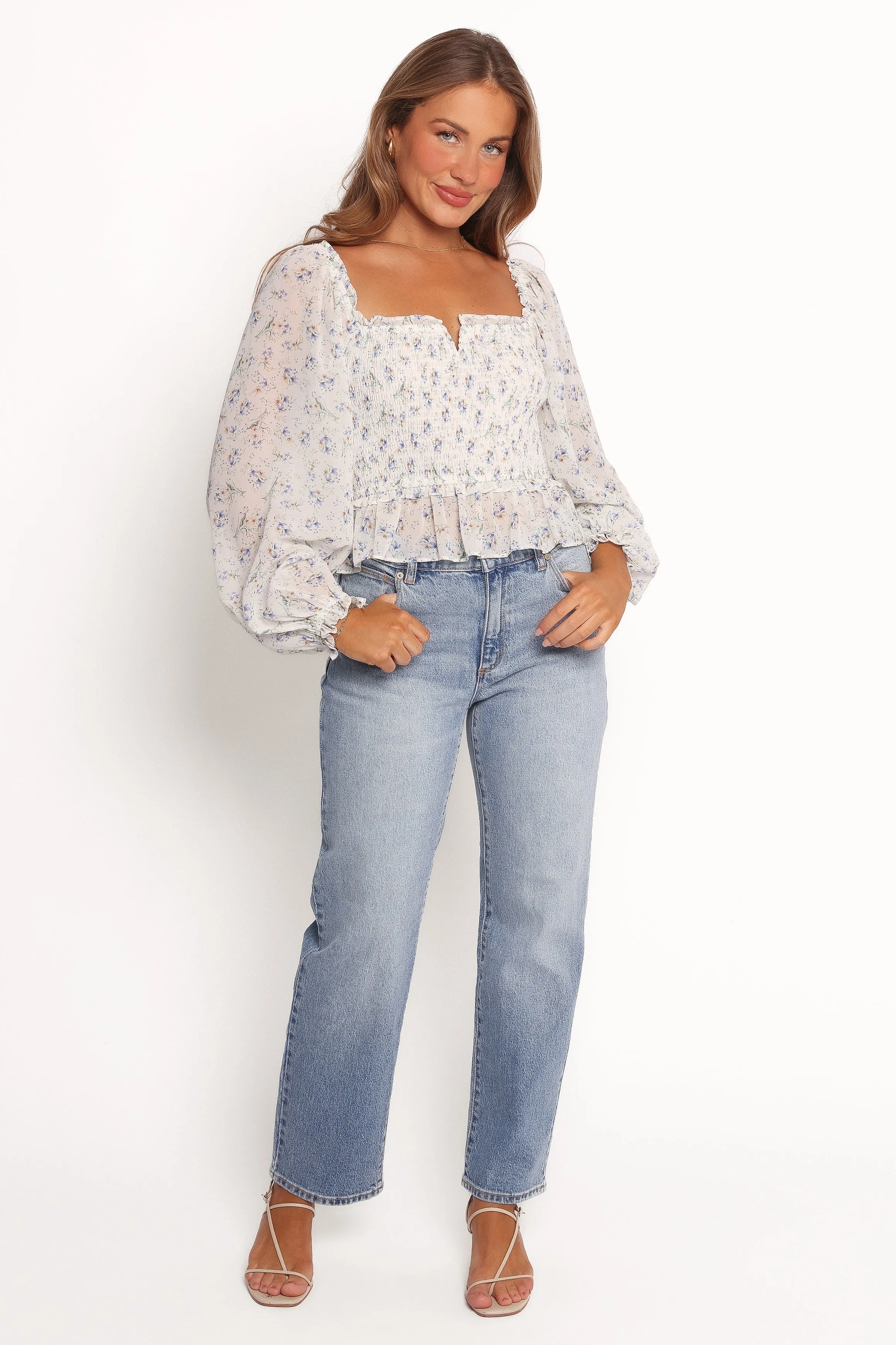 Paloma Long Sleeve Top - Blue Floral sold by Petal & Pup product image thumbnail 5