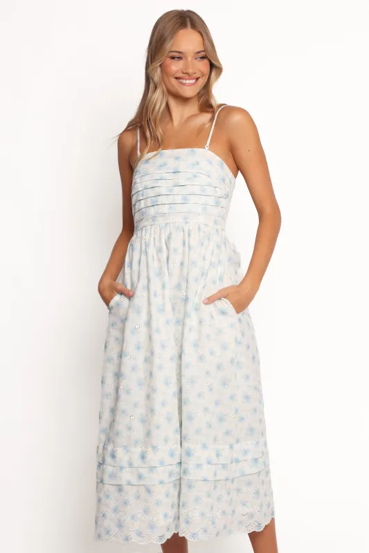 Lisette Midi Dress - Blue sold by Petal & Pup