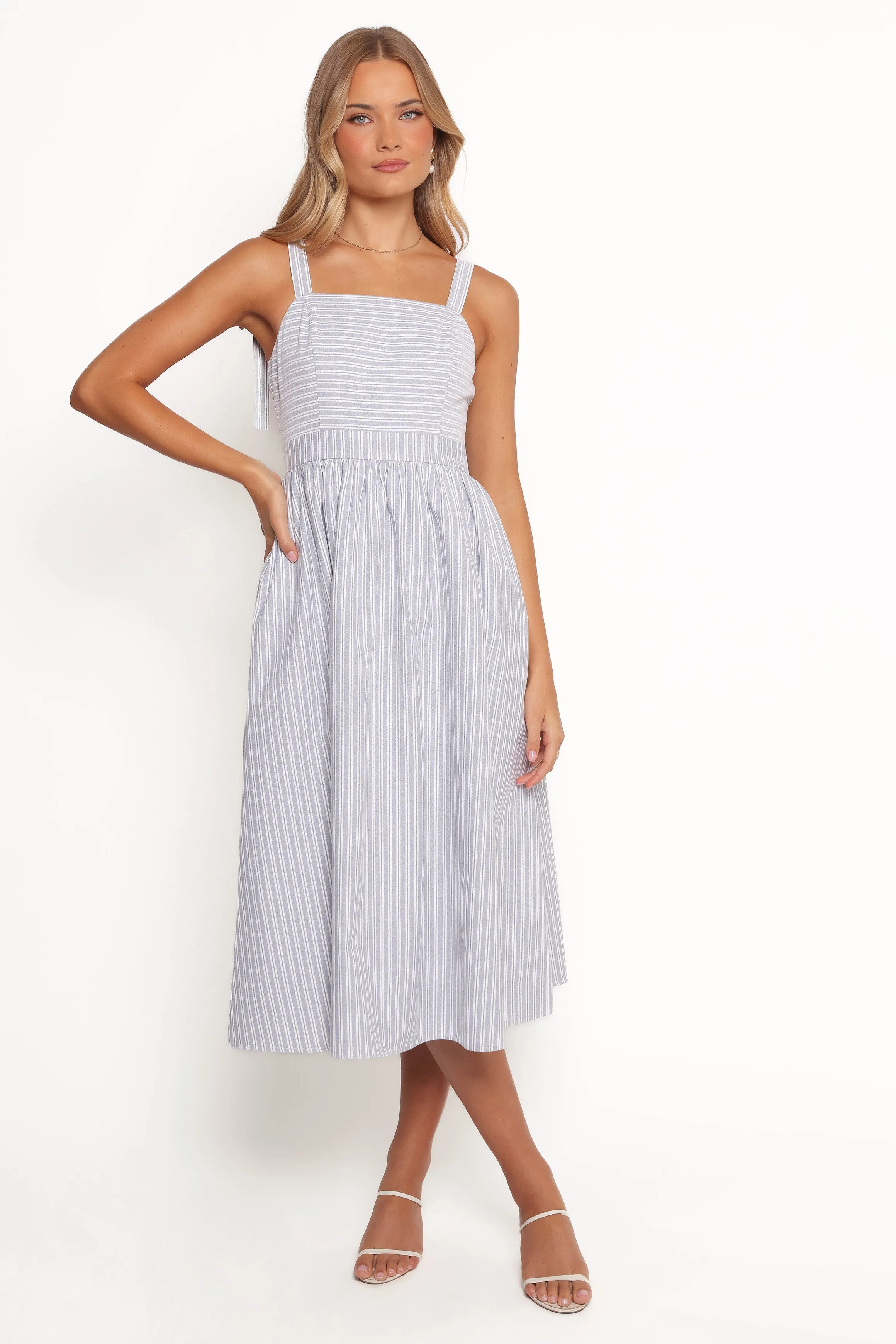 Johanna Midi Dress - Grey/White sold by Petal & Pup product image thumbnail 2