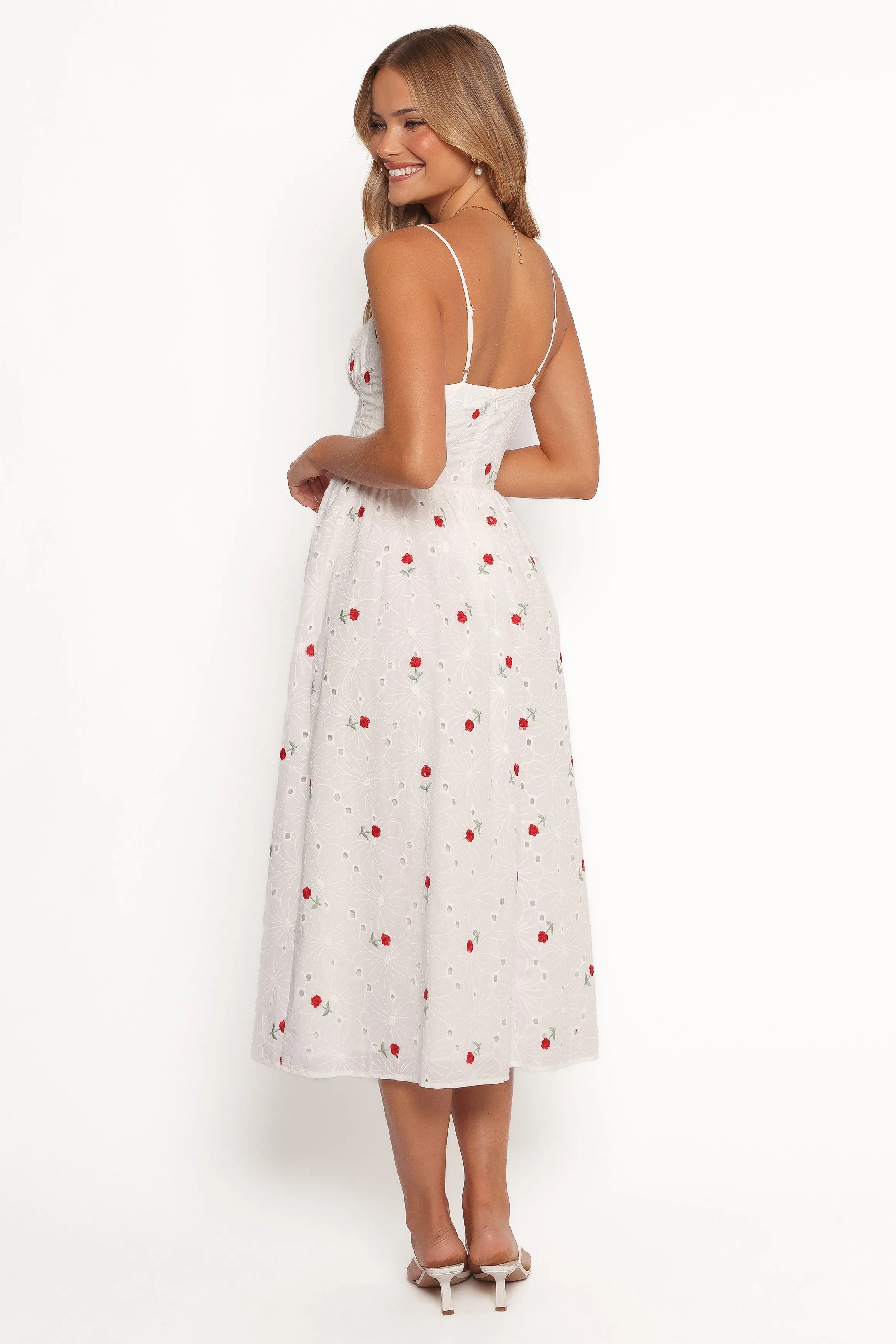 Paloma Maxi Dress - White Red Floral sold by Petal & Pup product image thumbnail 2