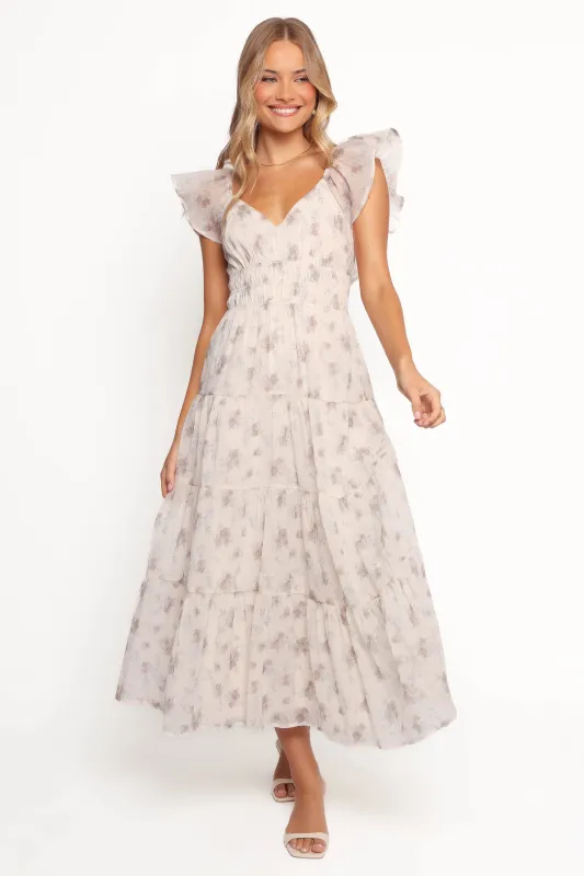 Talia Maxi Dress - Cream Multi Floral sold by Petal & Pup