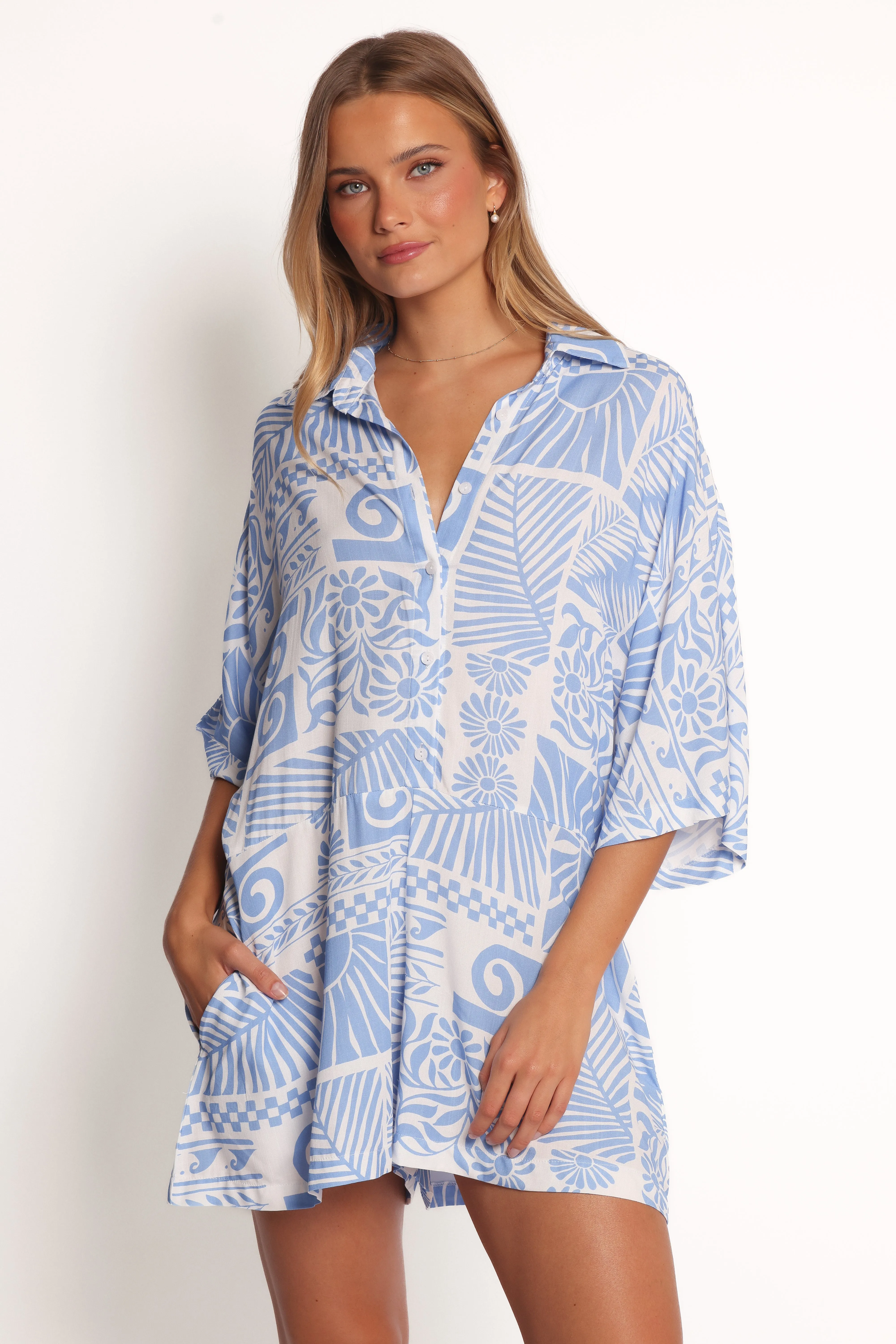 Ellisa Romper - Blue Floral sold by Petal & Pup product image thumbnail 2