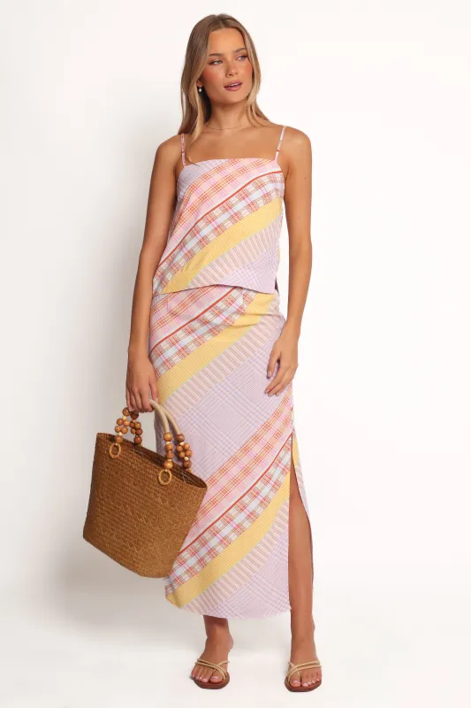 Riven Skirt Set - Pink Plaid made by Petal & Pup