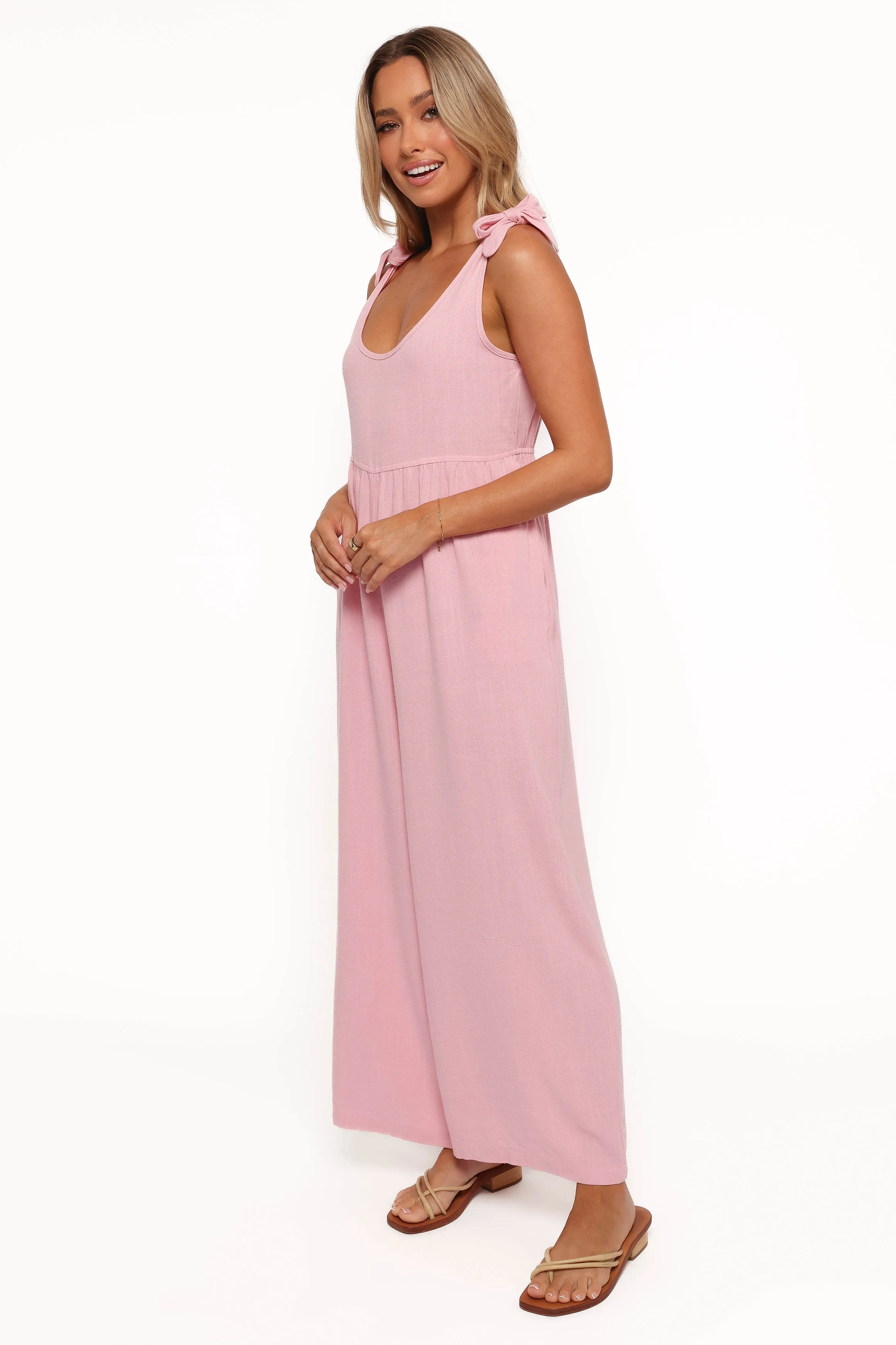 Ayla Linen Jumpsuit - Pale Pink sold by Petal & Pup product image thumbnail 5