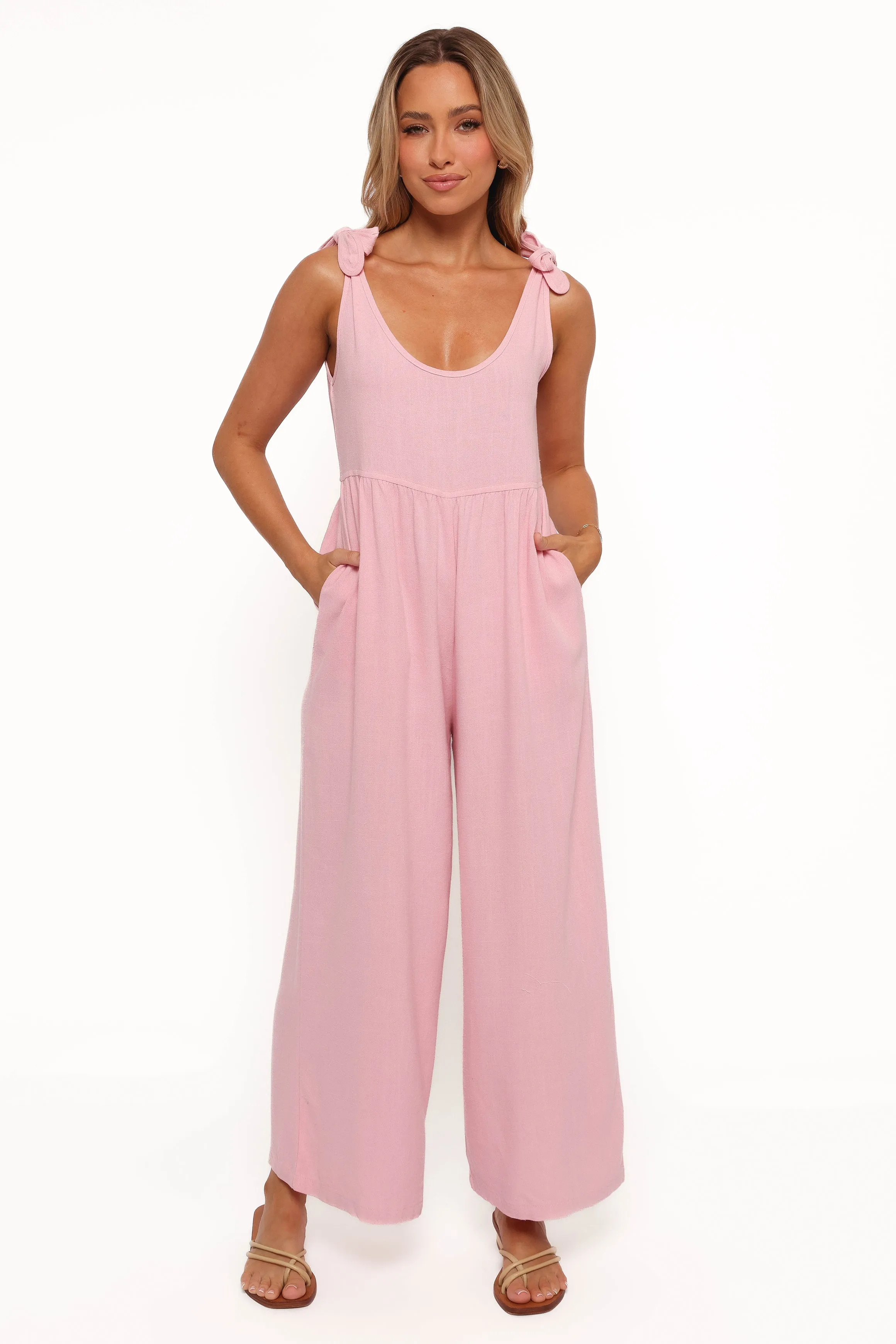 Ayla Linen Jumpsuit - Pale Pink sold by Petal & Pup product image thumbnail 3