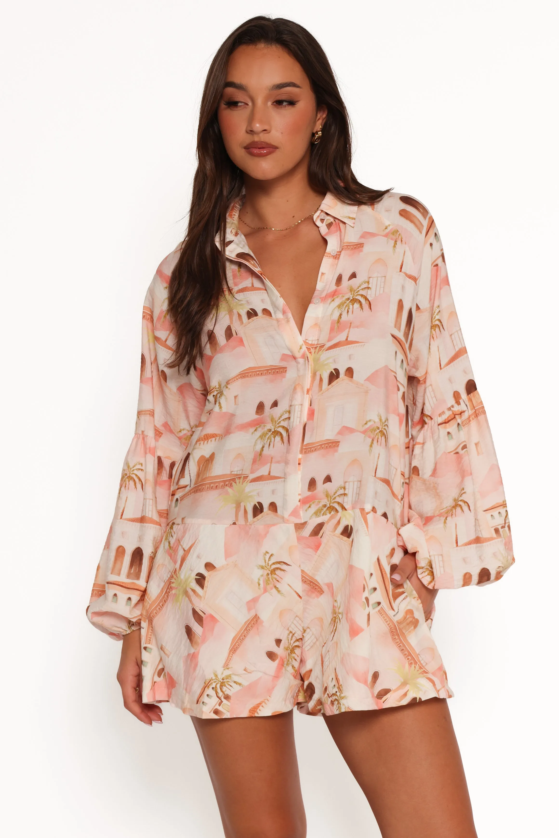 Cowper Romper - Tan Print sold by Petal & Pup product image thumbnail 3