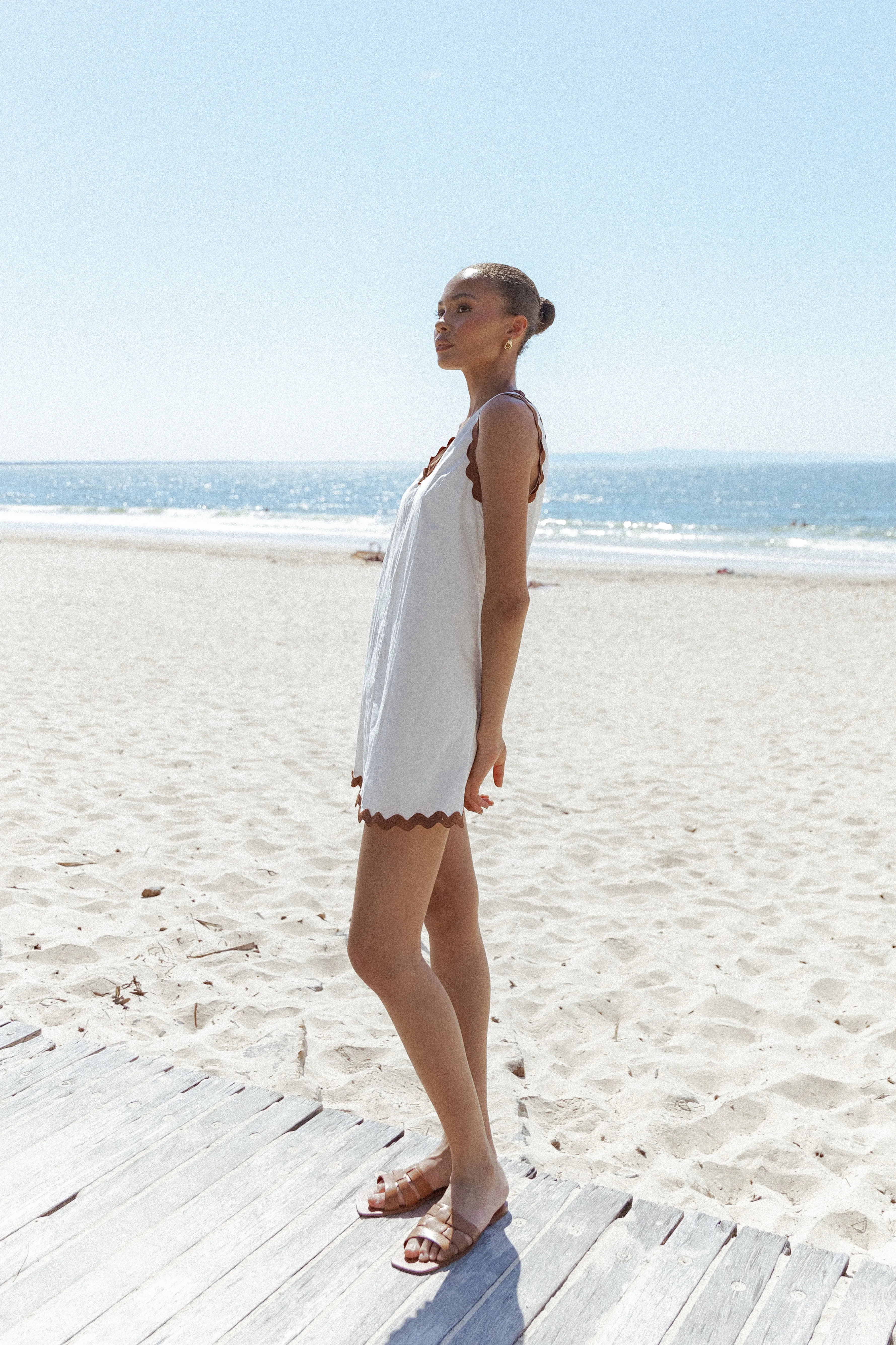 Calliope Mini Dress - White Tan sold by Petal & Pup product image thumbnail 2