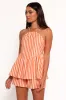 Valencia Halterneck Top - Orange Beige Stripe sold by Petal & Pup