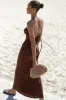 Amalia Maxi Dress - Chocolate sold by Petal & Pup