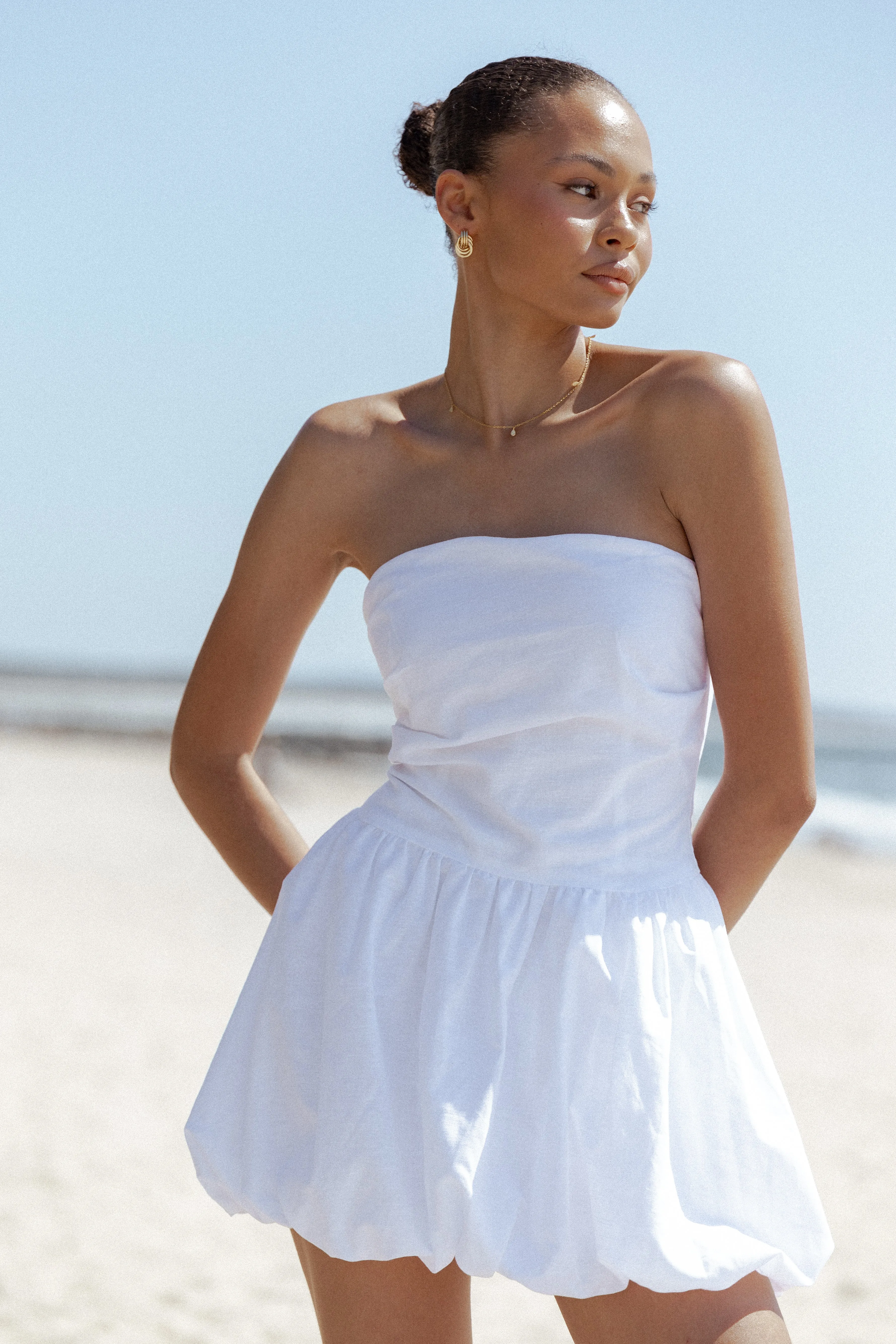 Ella Mini Dress - White sold by Petal & Pup