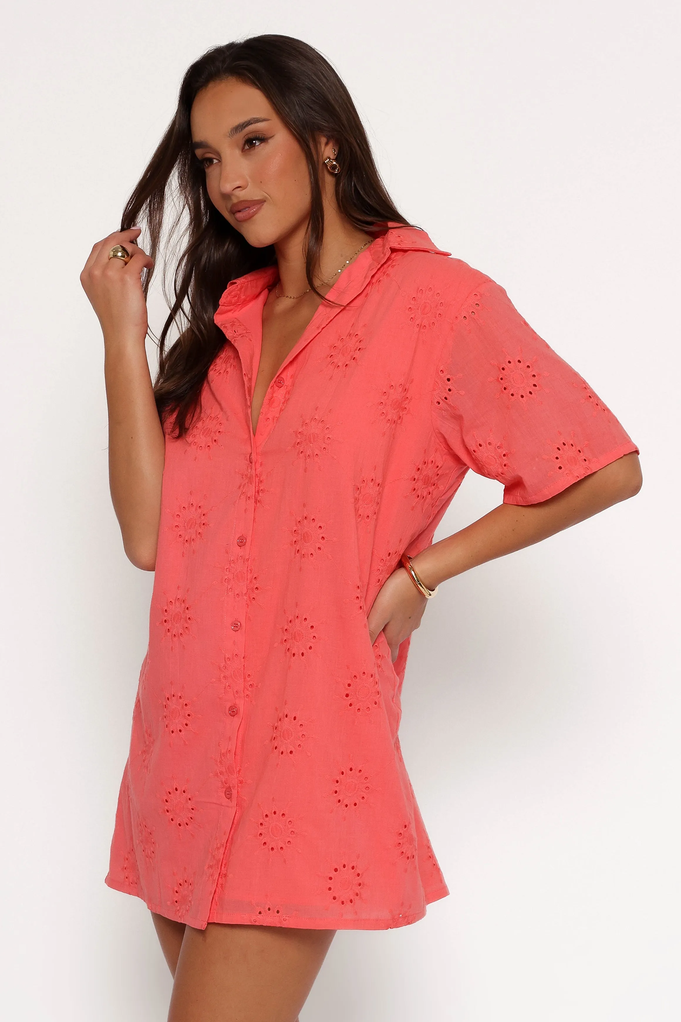 Norah Mini Dress - Coral sold by Petal & Pup product image thumbnail 4