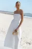 Nell Strapless Maxi Dress - White sold by Petal & Pup