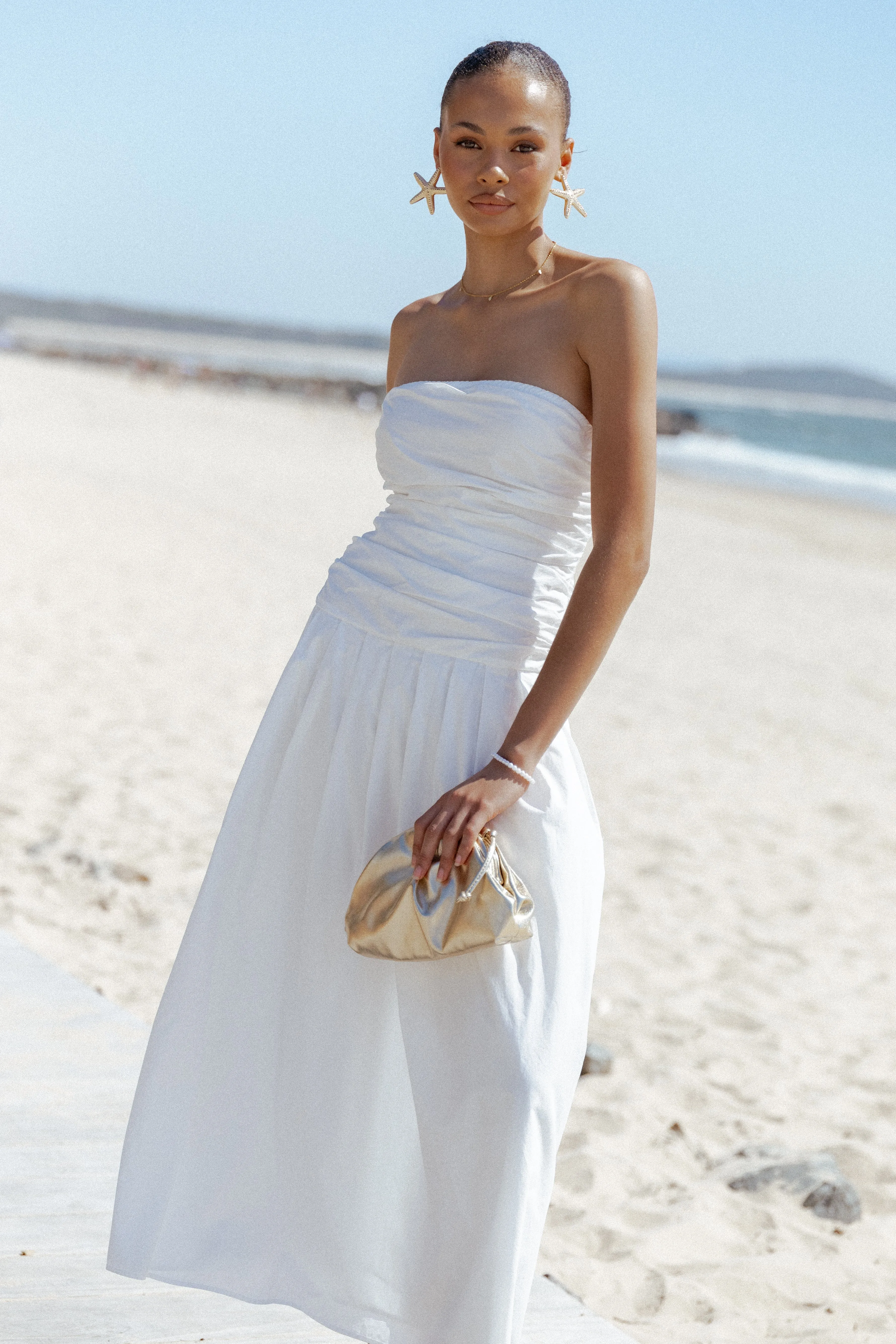 Nell Strapless Maxi Dress - White sold by Petal & Pup product image thumbnail 2