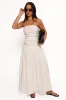 Nell Strapless Maxi Dress - White sold by Petal & Pup