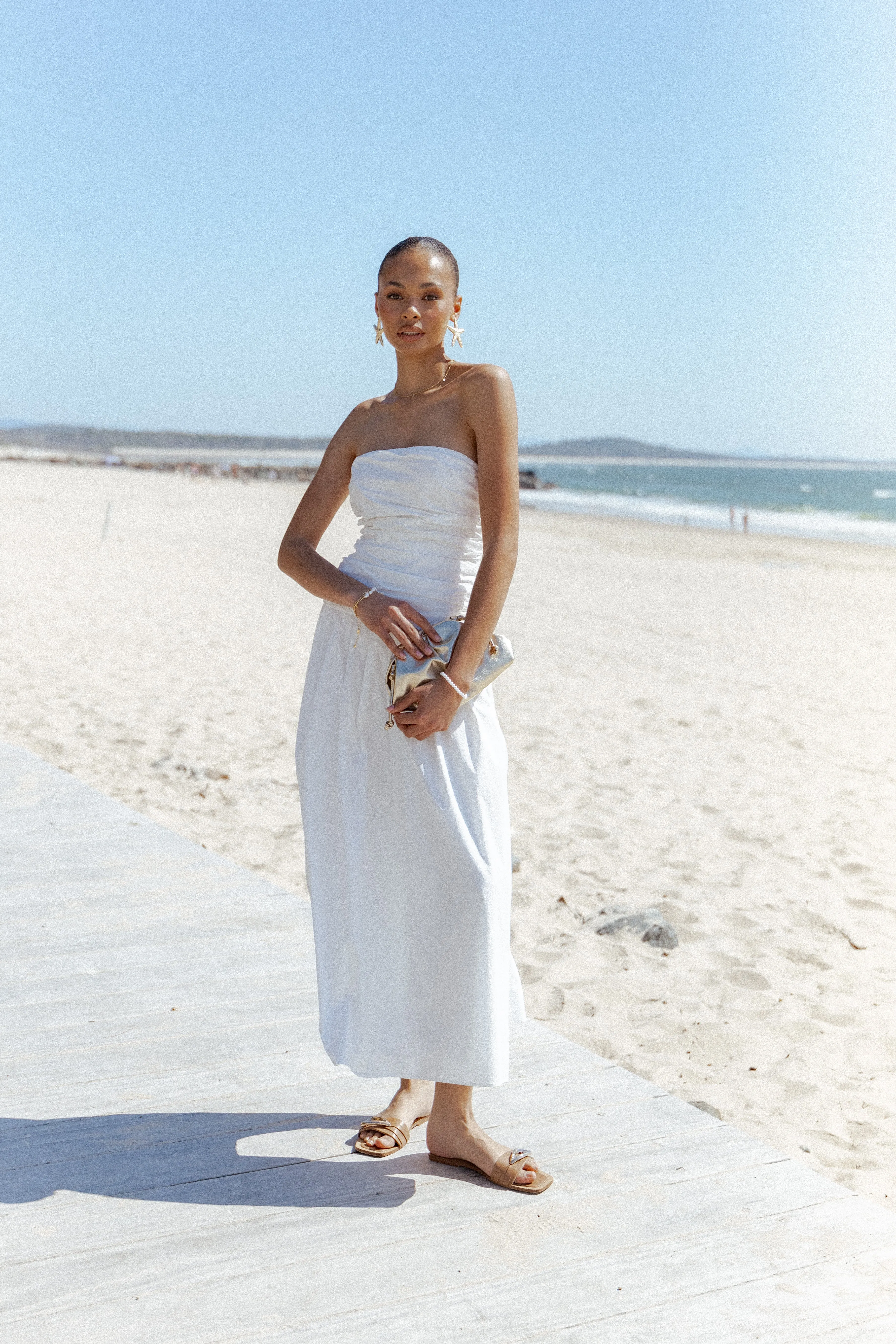 Nell Strapless Maxi Dress - White sold by Petal & Pup product image thumbnail 3