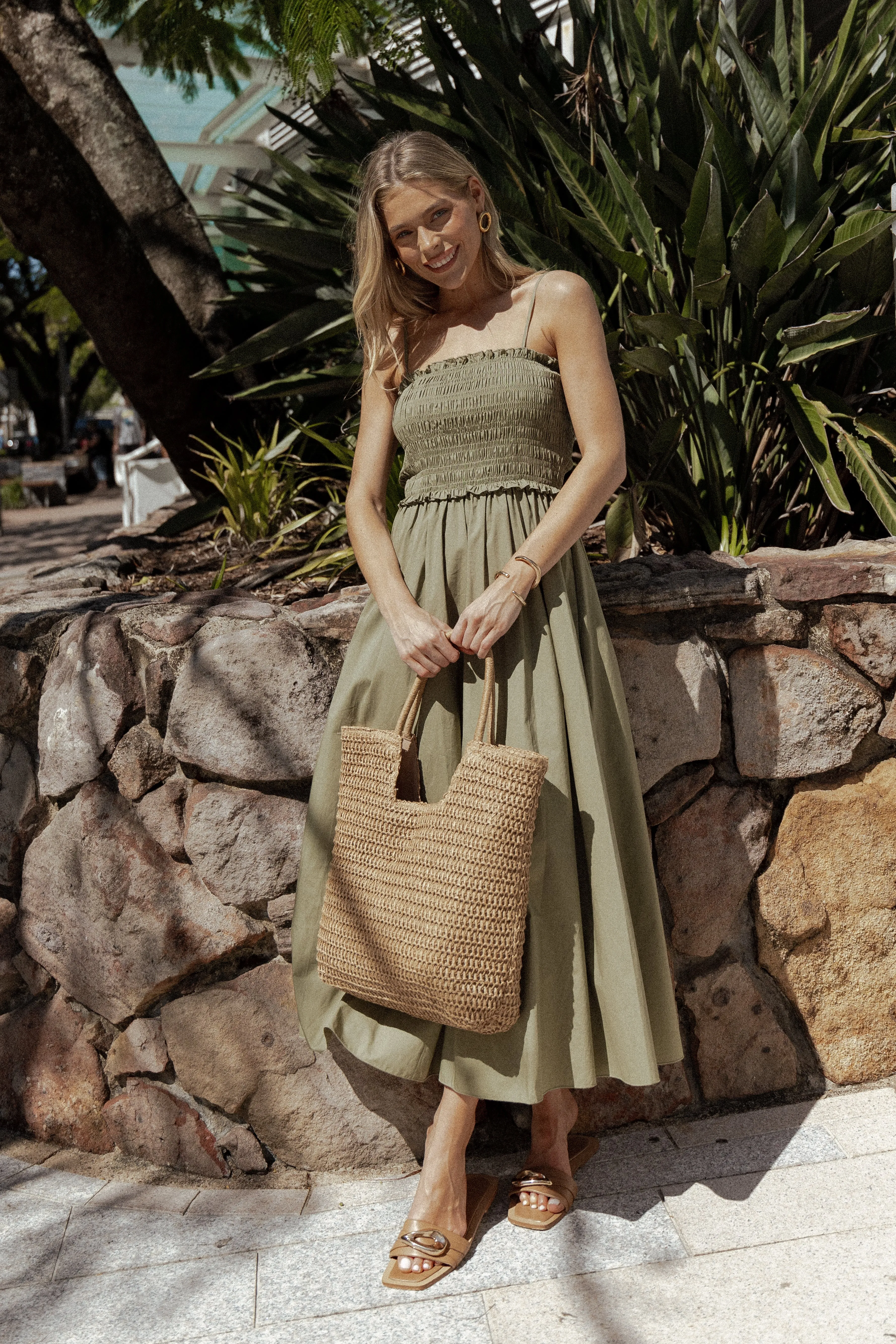 Nigella Maxi Dress - Olive Green sold by Petal & Pup product image thumbnail 3