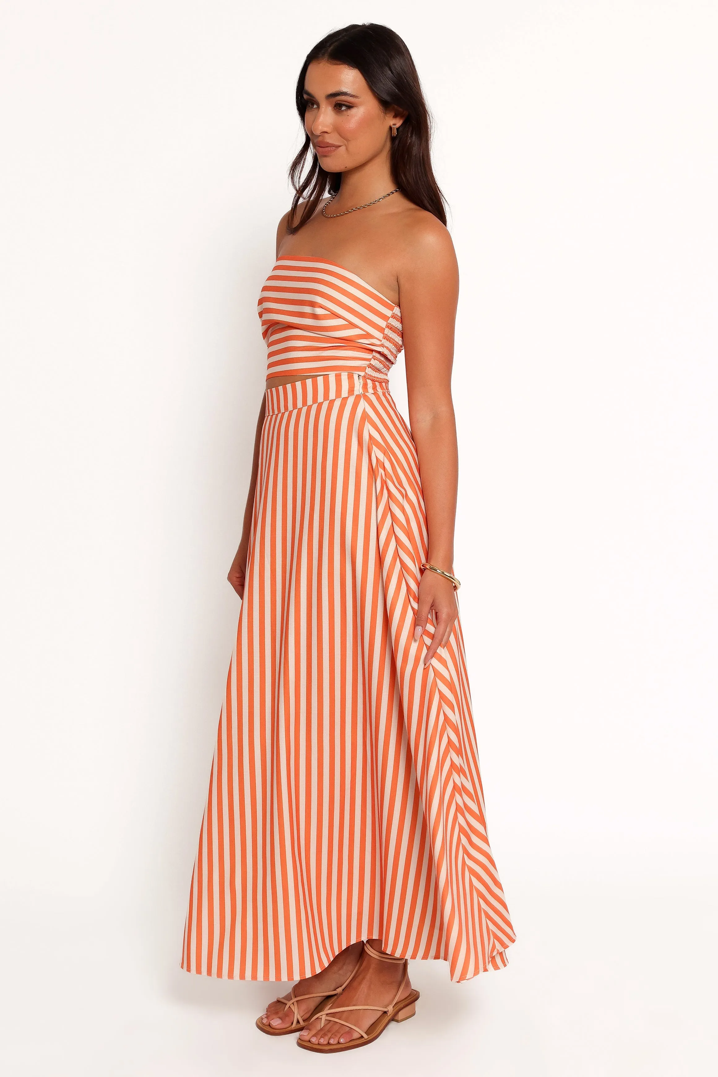 Serafina Two Piece Set - Orange Beige Stripe sold by Petal & Pup product image thumbnail 5