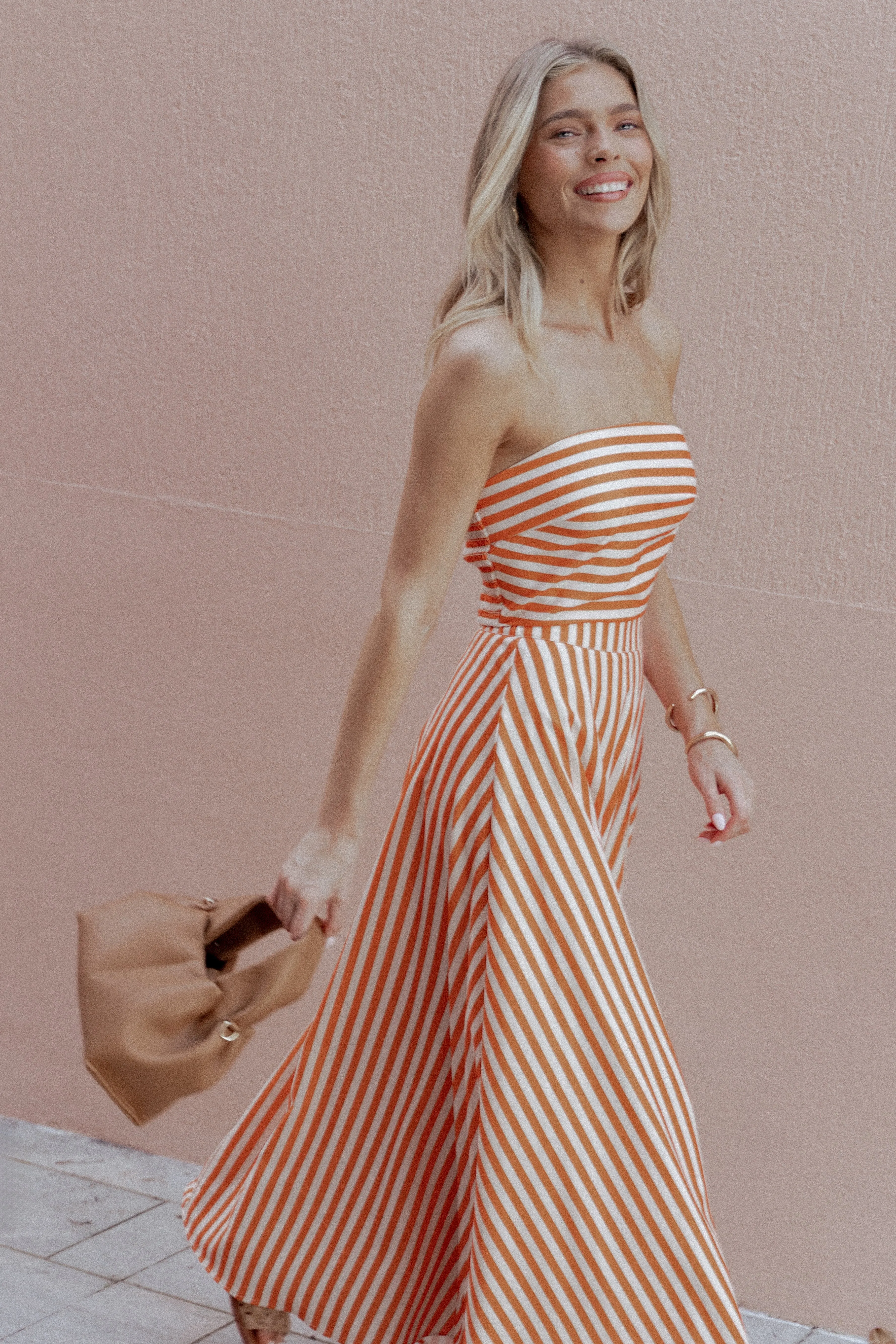 Serafina Two Piece Set - Orange Beige Stripe sold by Petal & Pup product image thumbnail 2