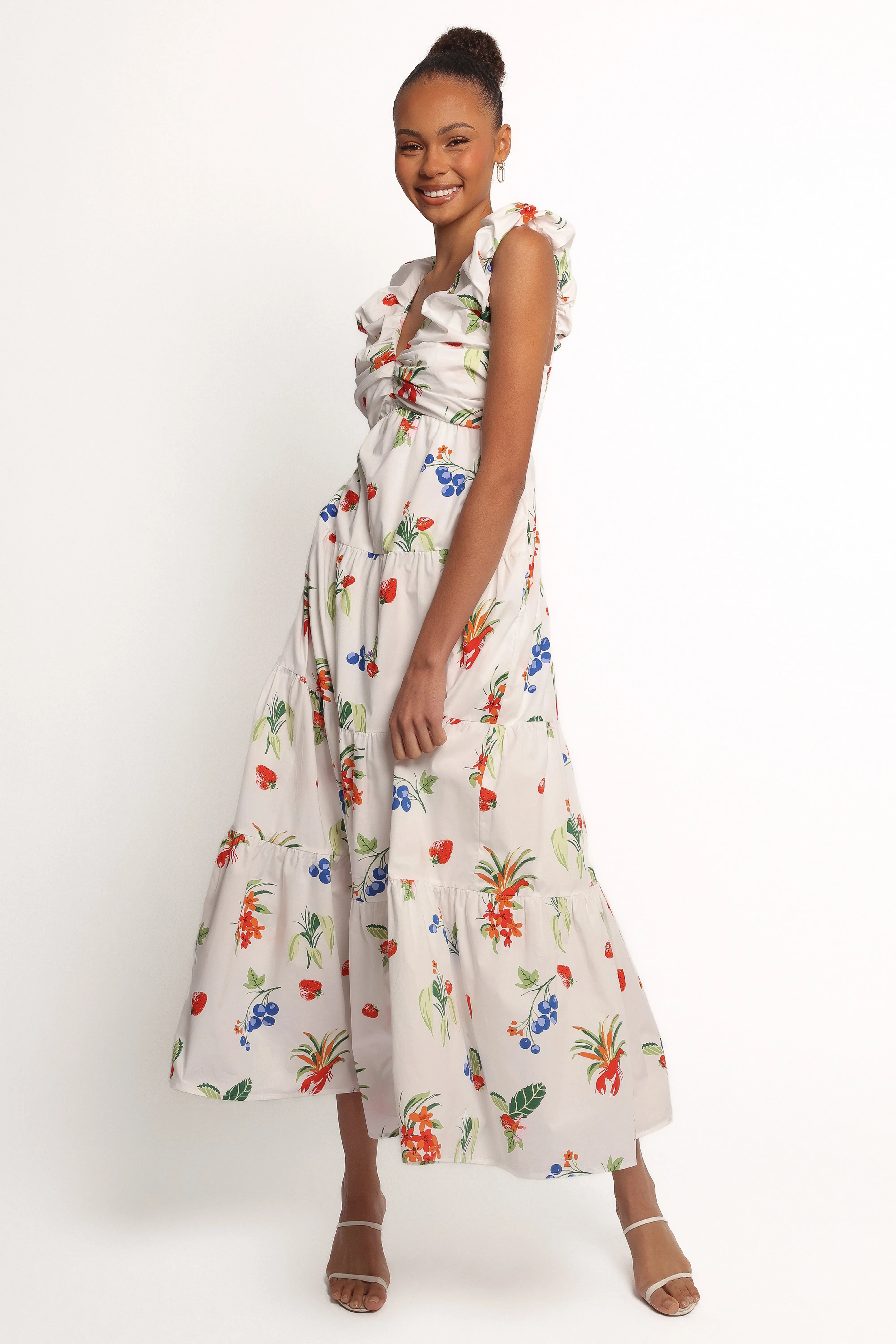 Valerie Maxi Dress - Off White/Red sold by Petal & Pup product image thumbnail 3