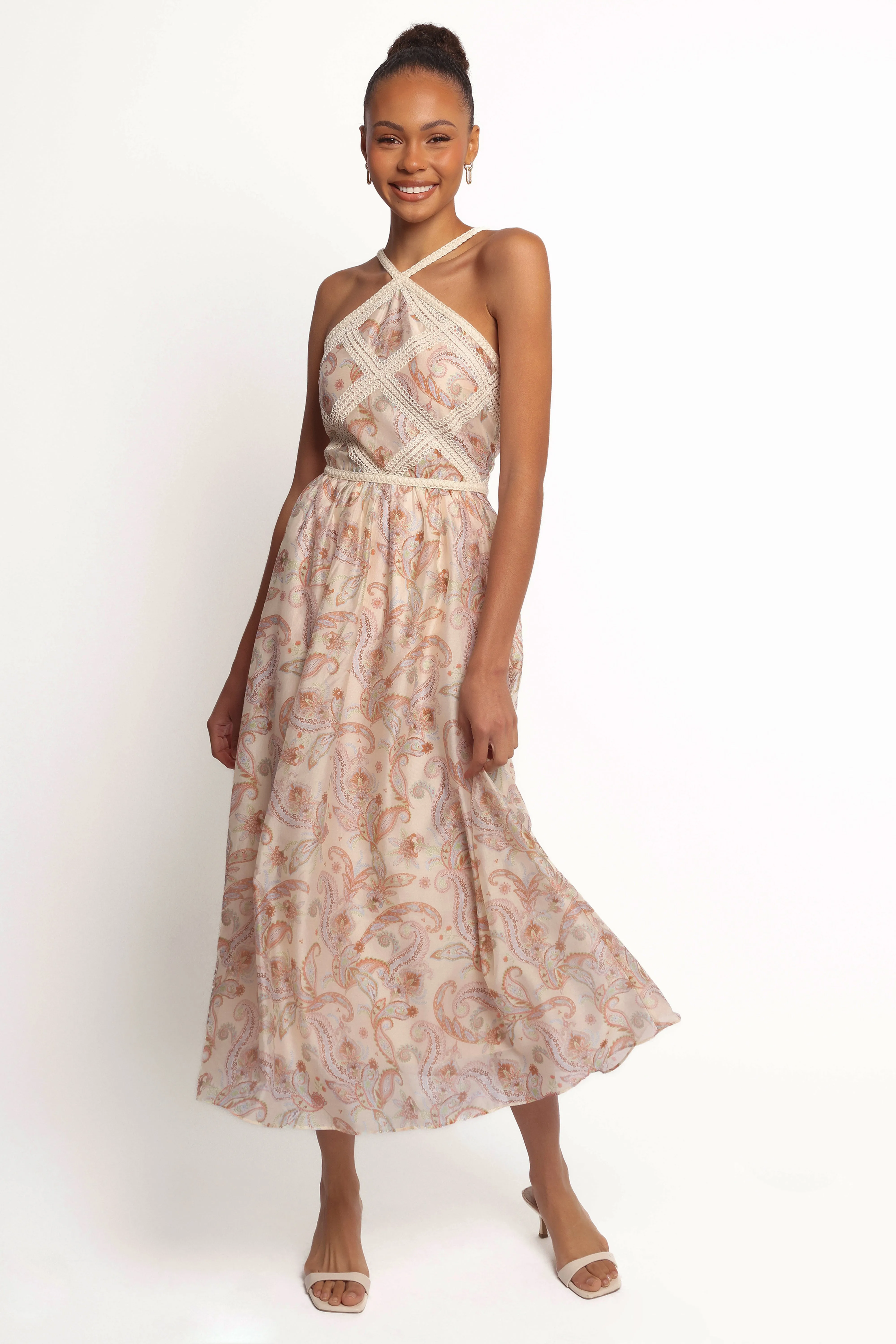 Ximena Midi Dress - Cream Multi sold by Petal & Pup