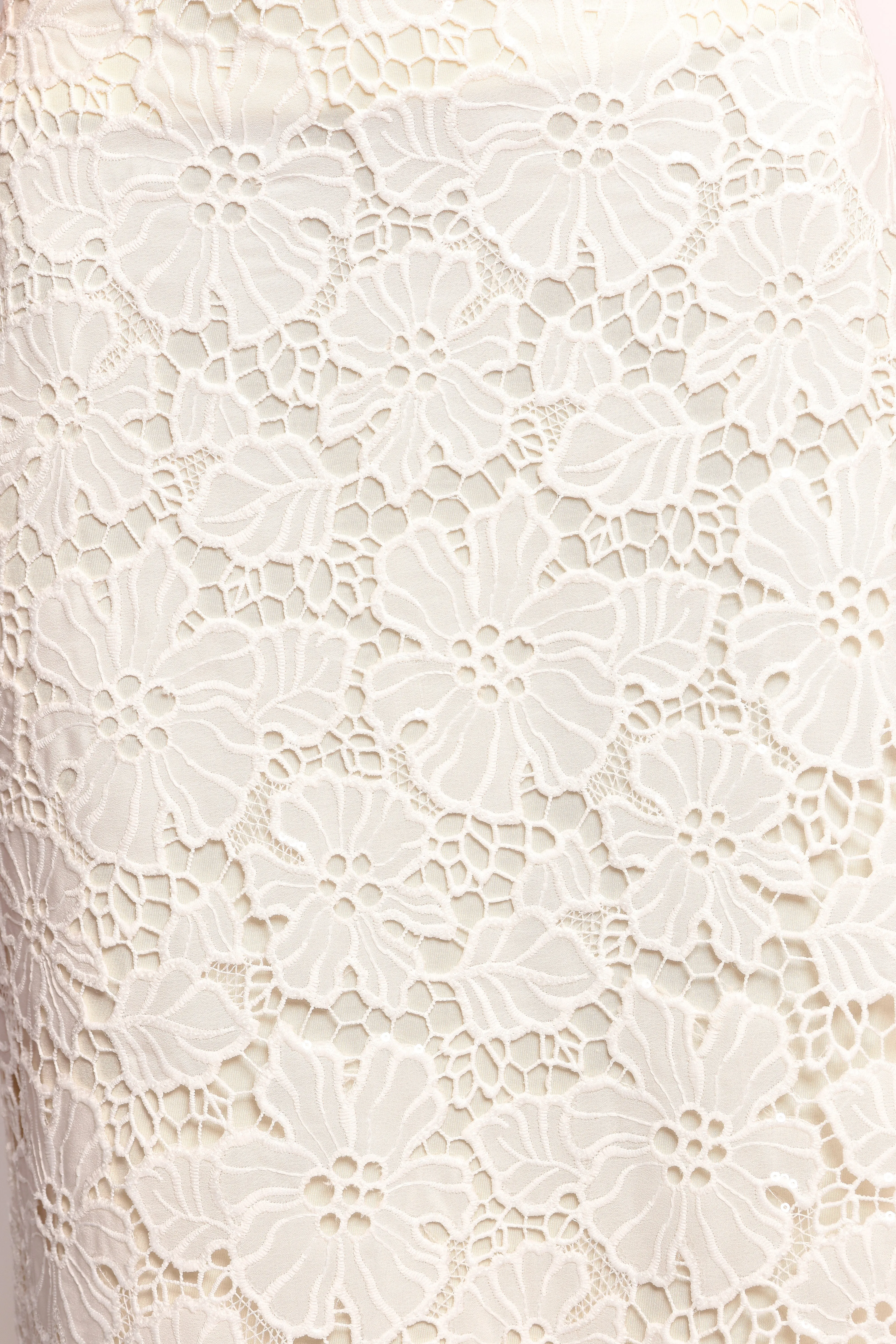 Mika Floral Lace Maxi Skirt - White sold by Petal & Pup product image thumbnail 5