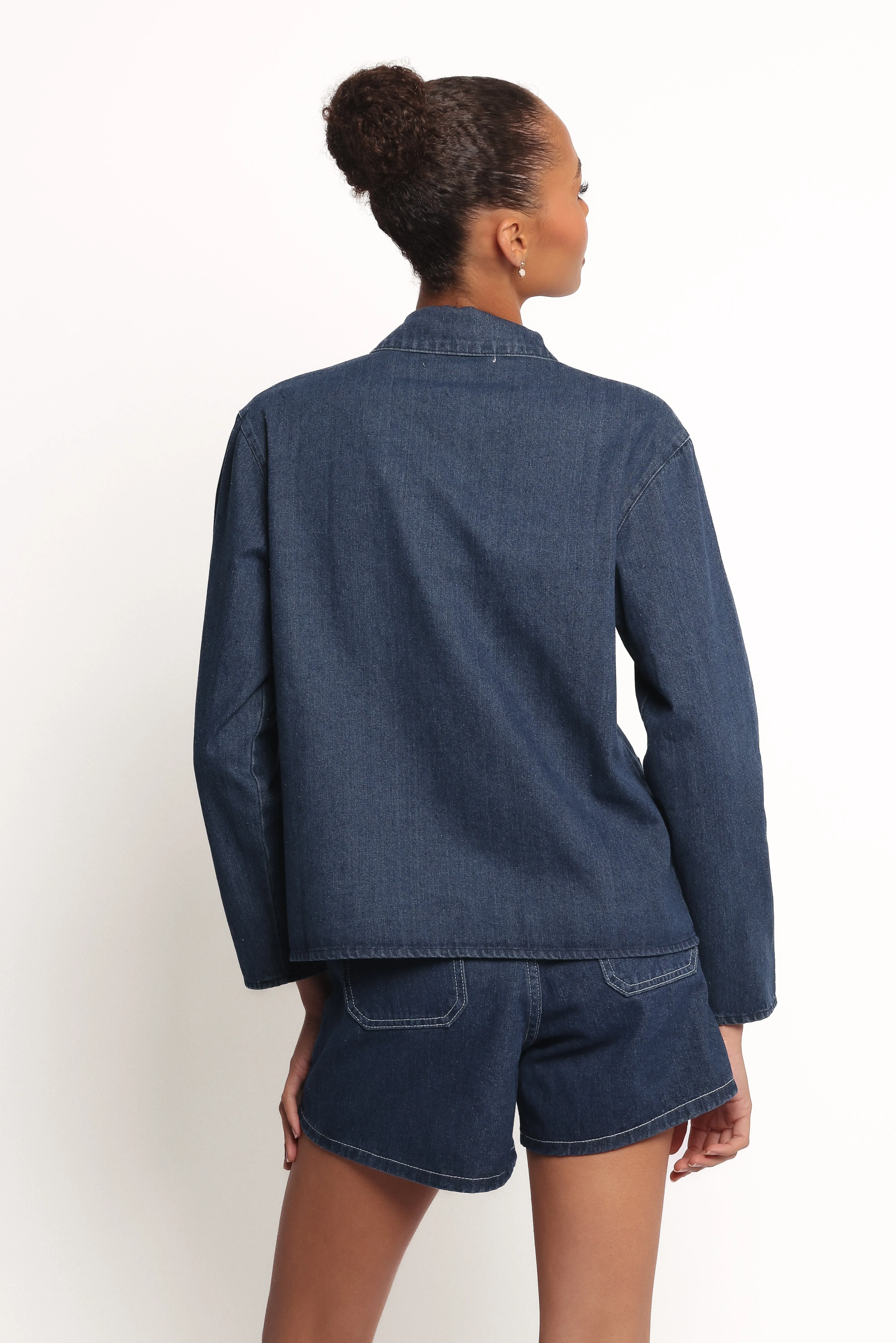 Avon Bow Front Denim Shacket - Denim sold by Petal & Pup product image thumbnail 3