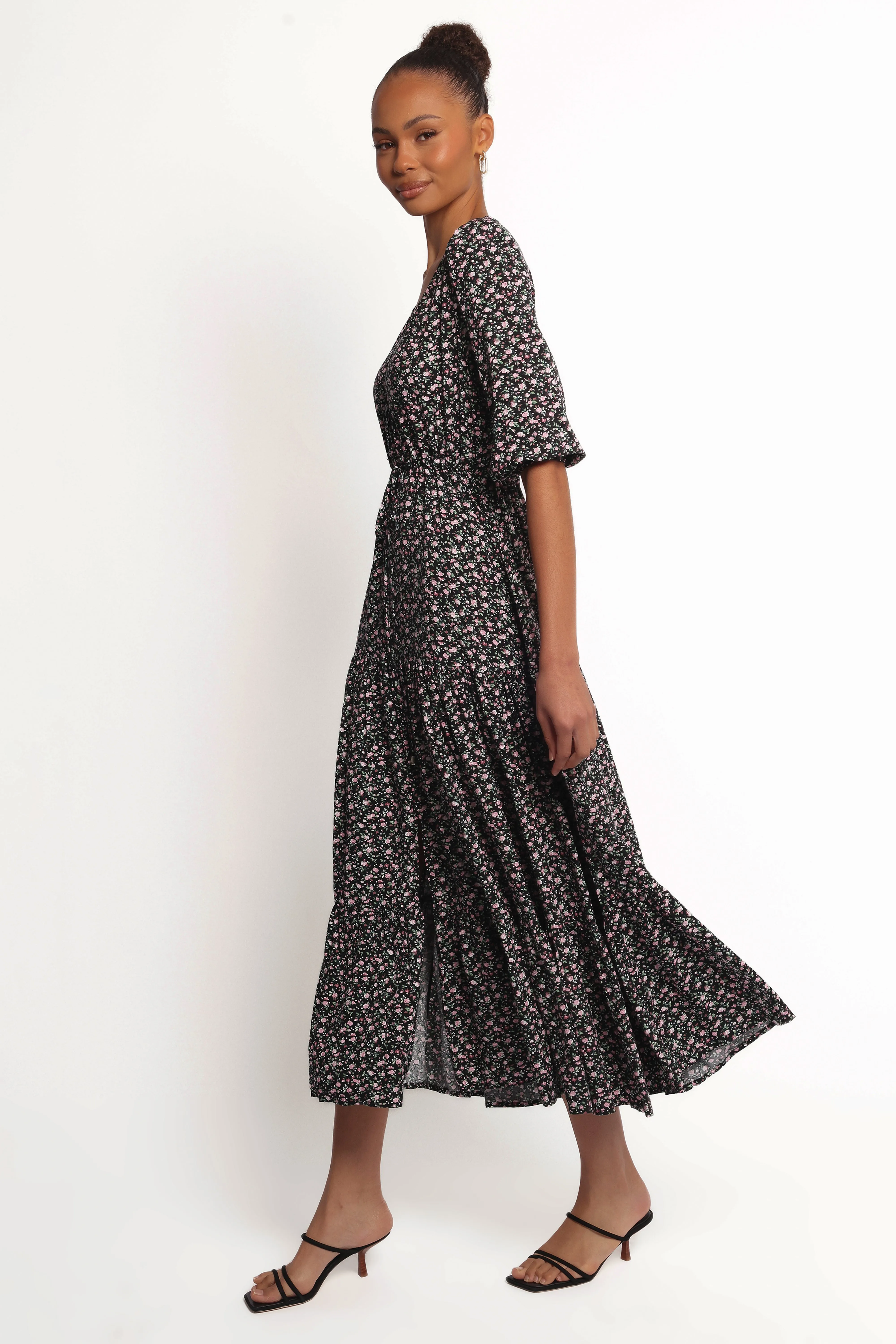 Kelda Dress - Black Rosebud Floral sold by Petal & Pup product image thumbnail 3