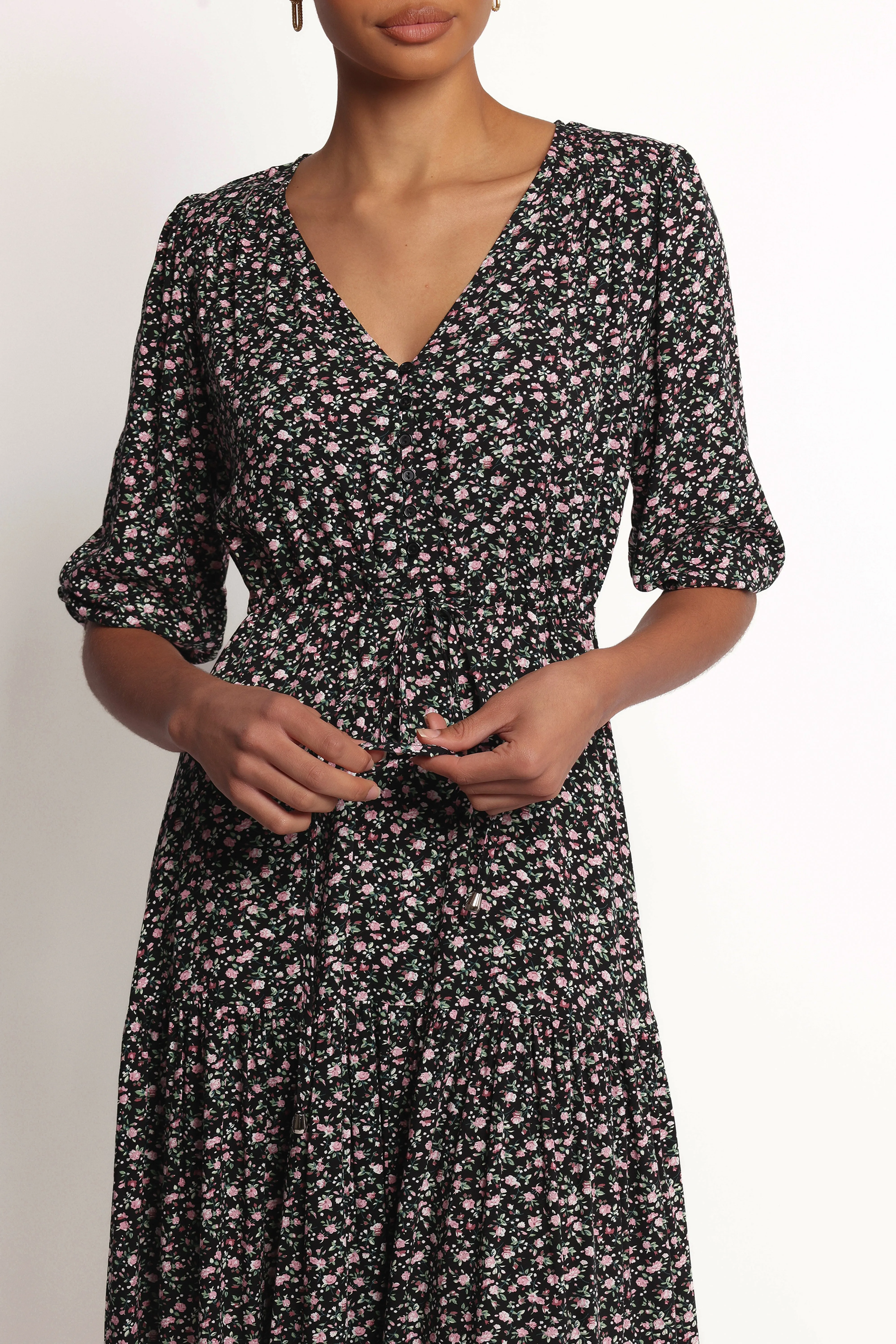 Kelda Dress - Black Rosebud Floral sold by Petal & Pup product image thumbnail 5