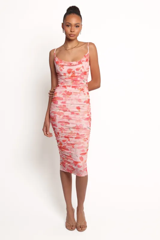 Tempest Midi Dress - Pink Floral sold by Petal & Pup