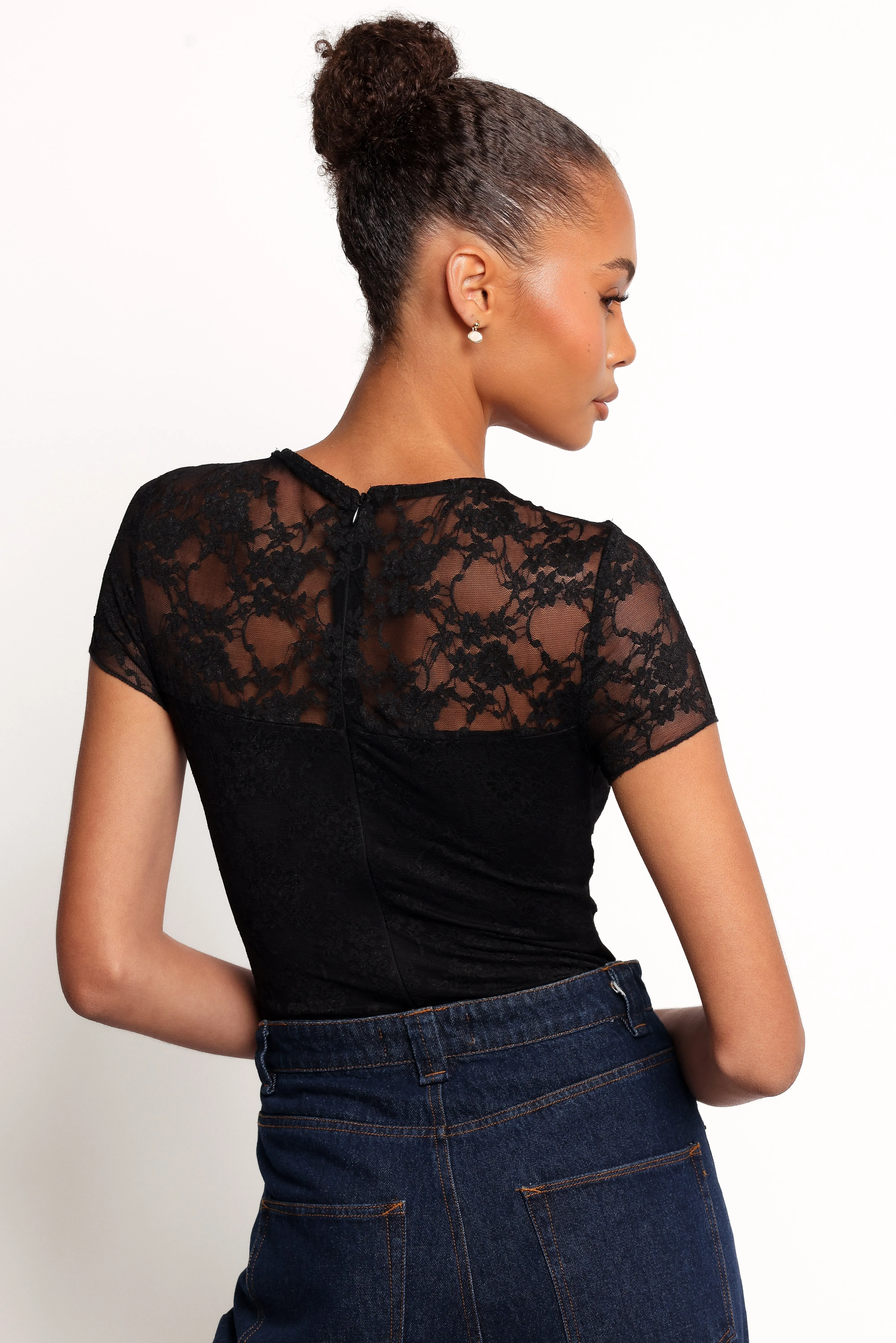 Ziva Lace Overlay Bodysuit - Black sold by Petal & Pup product image thumbnail 3
