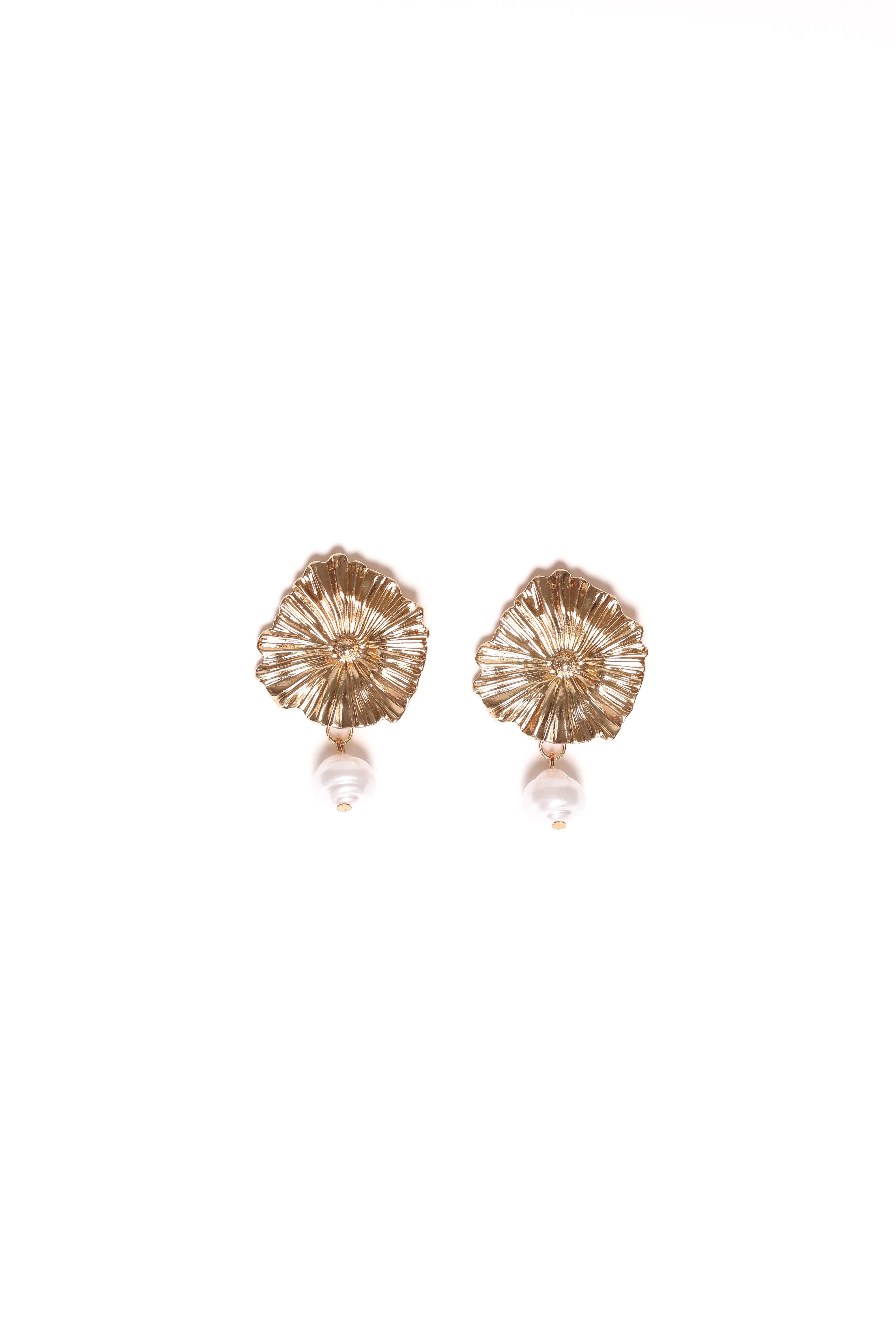 Jett Earrings - Gold/Pearl sold by Petal & Pup