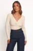 Demi Twist Detail Knit Top - Cream sold by Petal & Pup