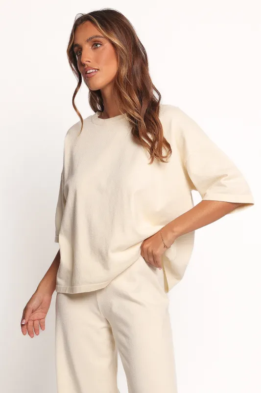 Ash Knitted T-Shirt - White sold by Petal & Pup